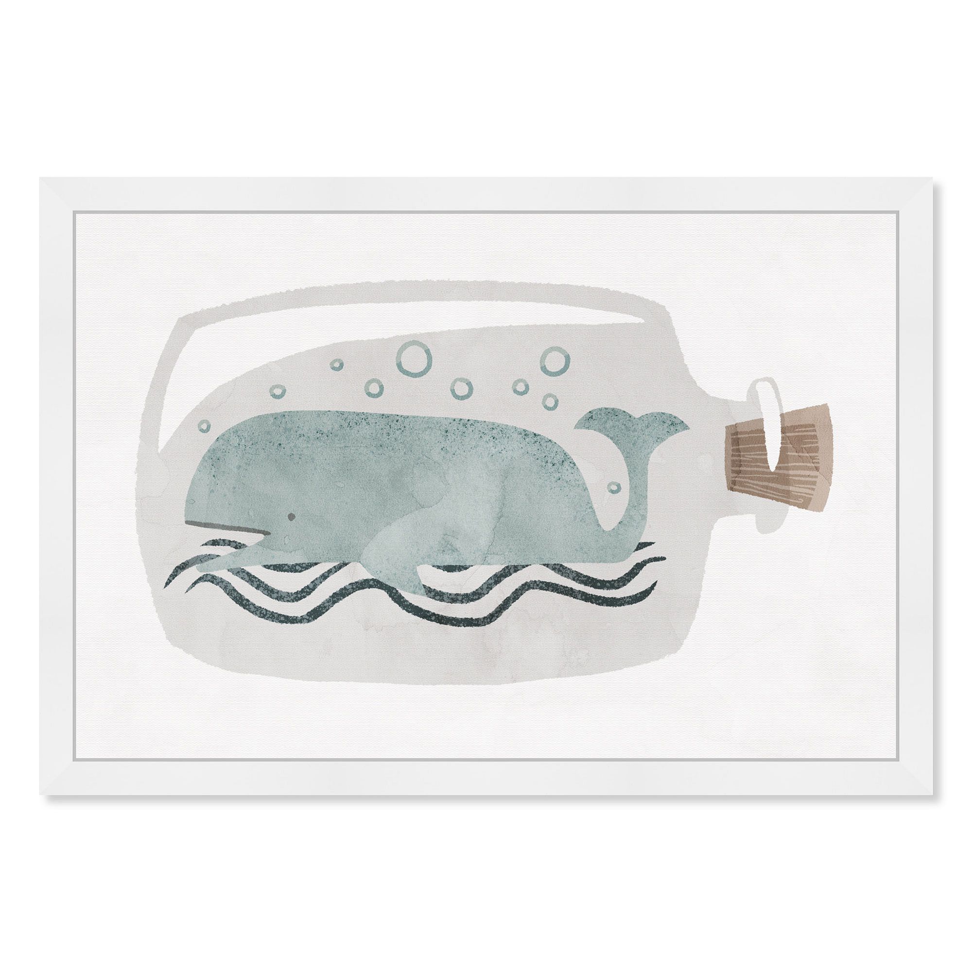 Bottled Whale Blue Framed Wall Art | West Elm