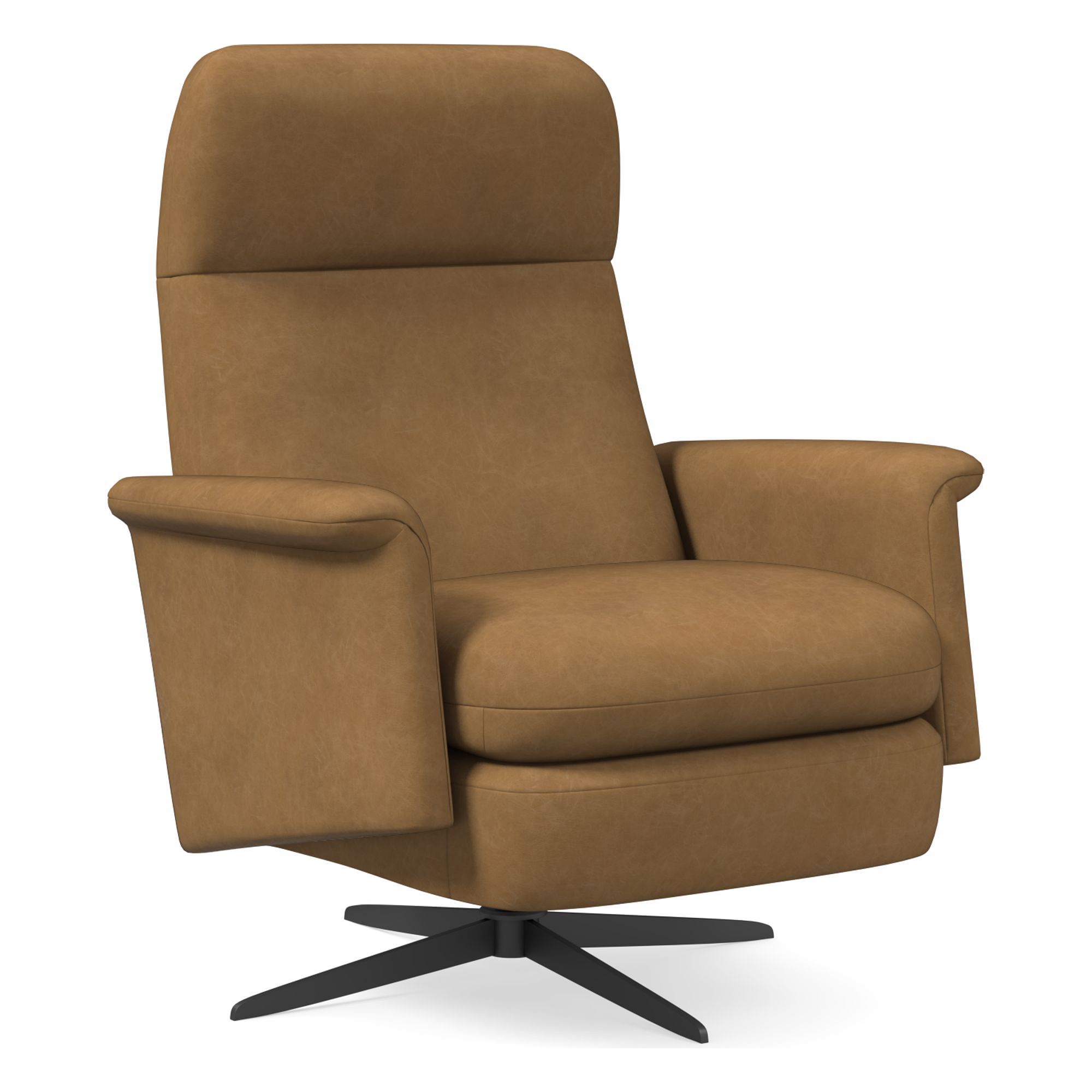 Crescent Leather Swivel Recliner | West Elm