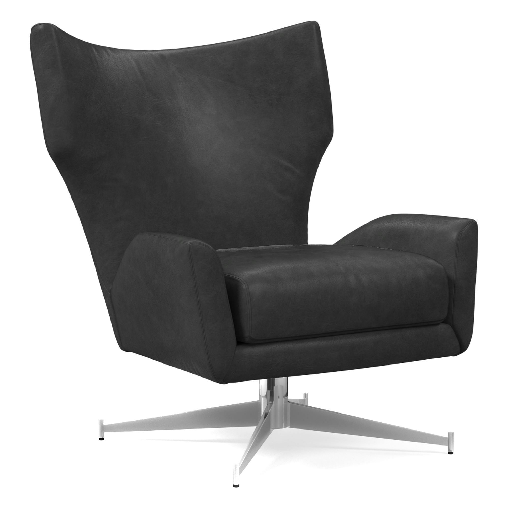 Hemming Leather Swivel Chair | West Elm