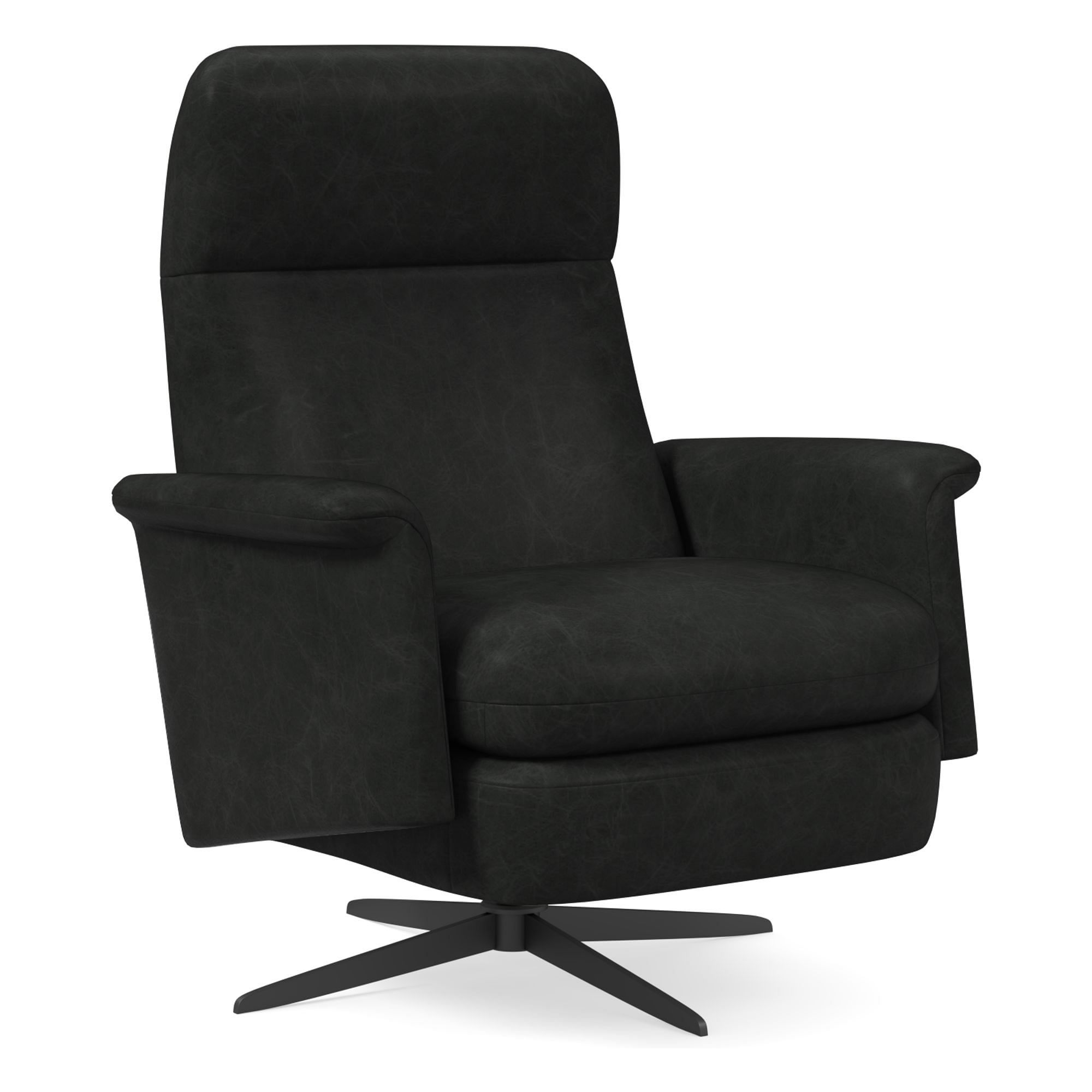 Crescent Leather Swivel Recliner | West Elm