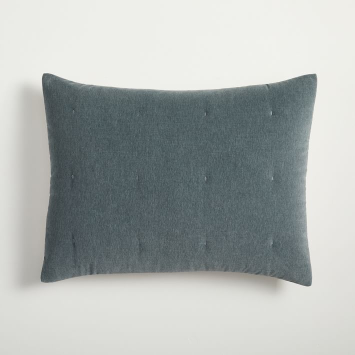 Open Box: Cotton Velvet King Sham, Ocean