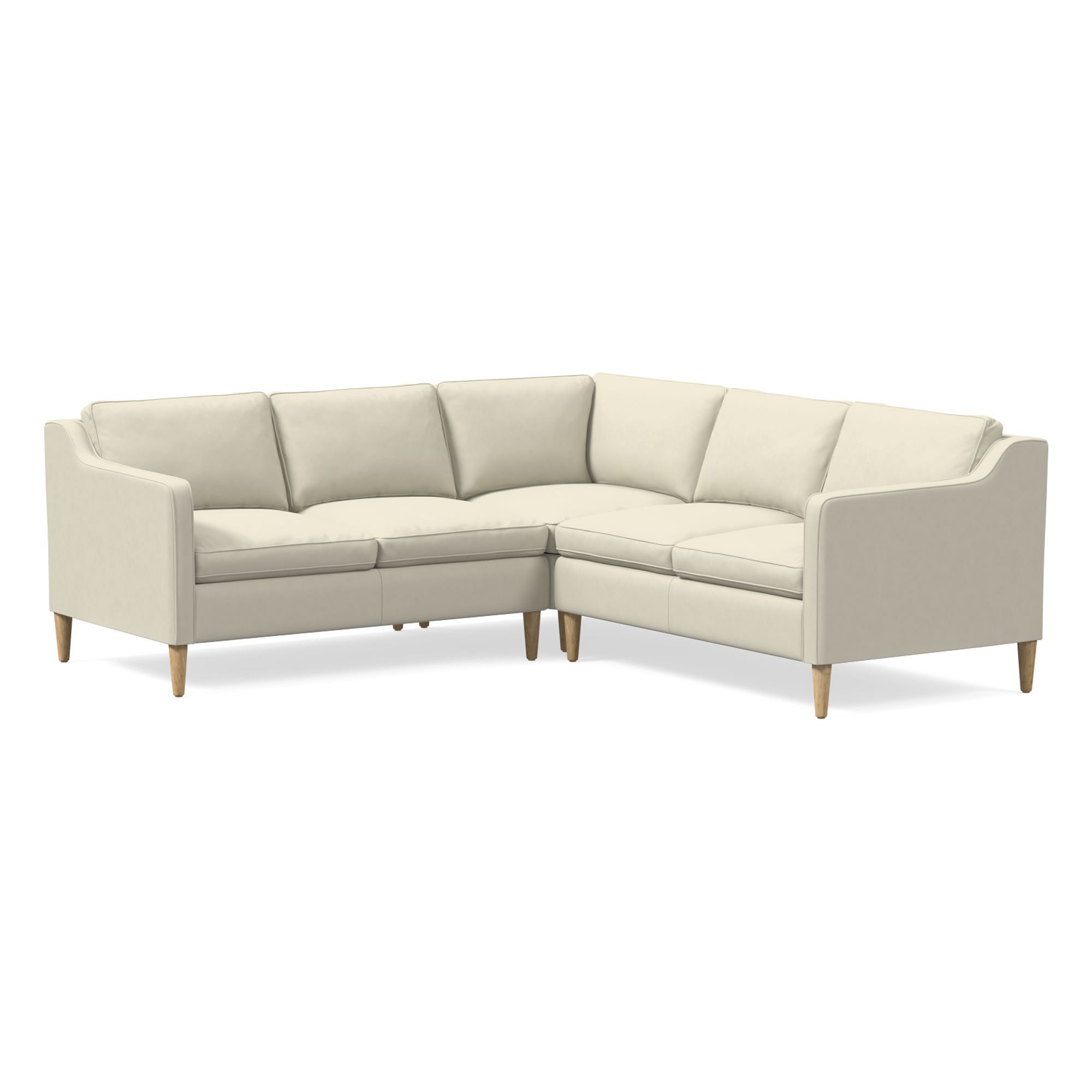 Hamilton Leather 3-Piece L-Shaped Sectional (88"–98") | West Elm