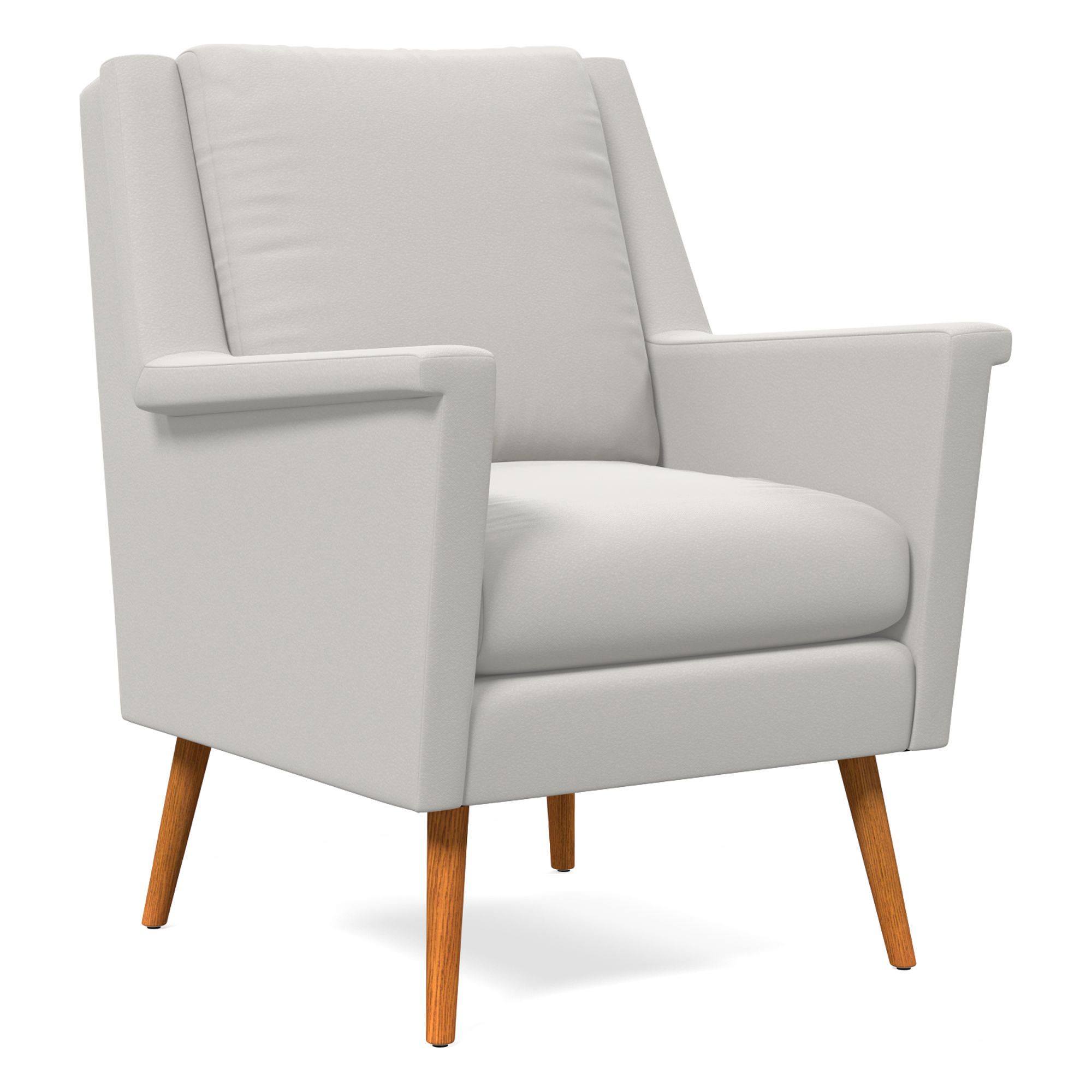 Carlo Leather Mid-Century Chair - Wood Legs | West Elm