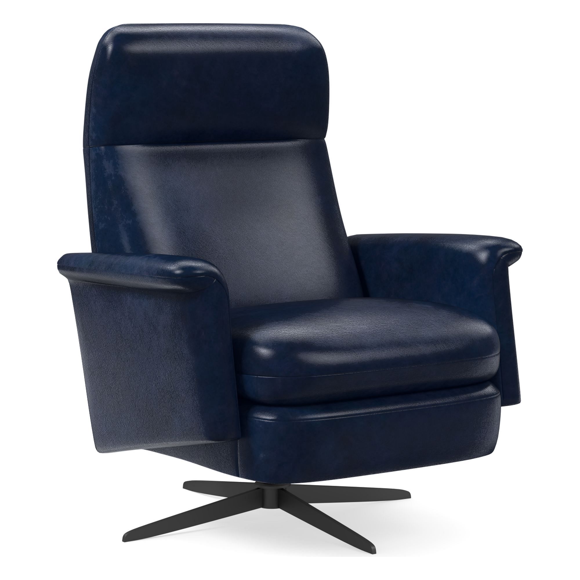 Crescent Leather Swivel Recliner | West Elm