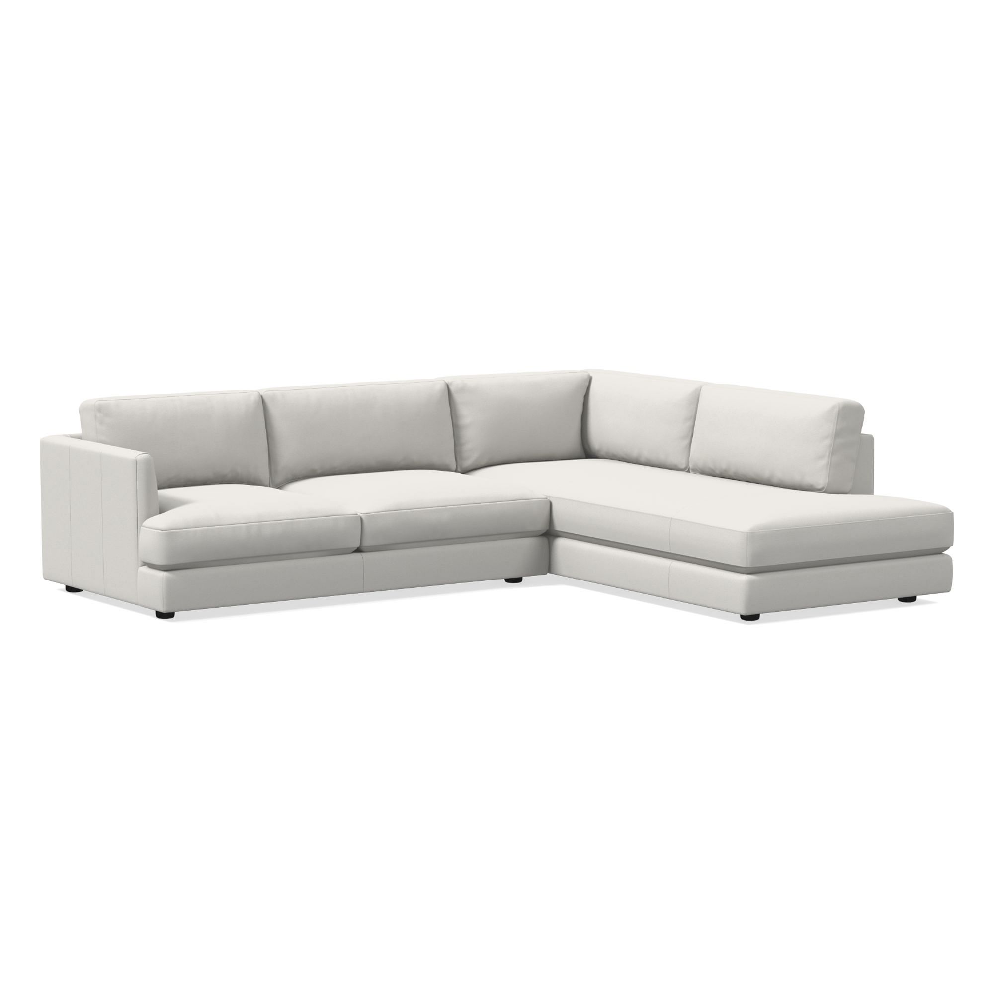 Haven Leather 2-Piece Bumper Chaise Sectional (108") | West Elm