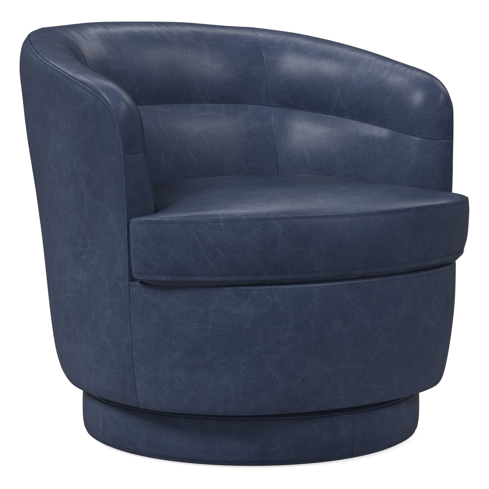 Viv Leather Swivel Chair | West Elm