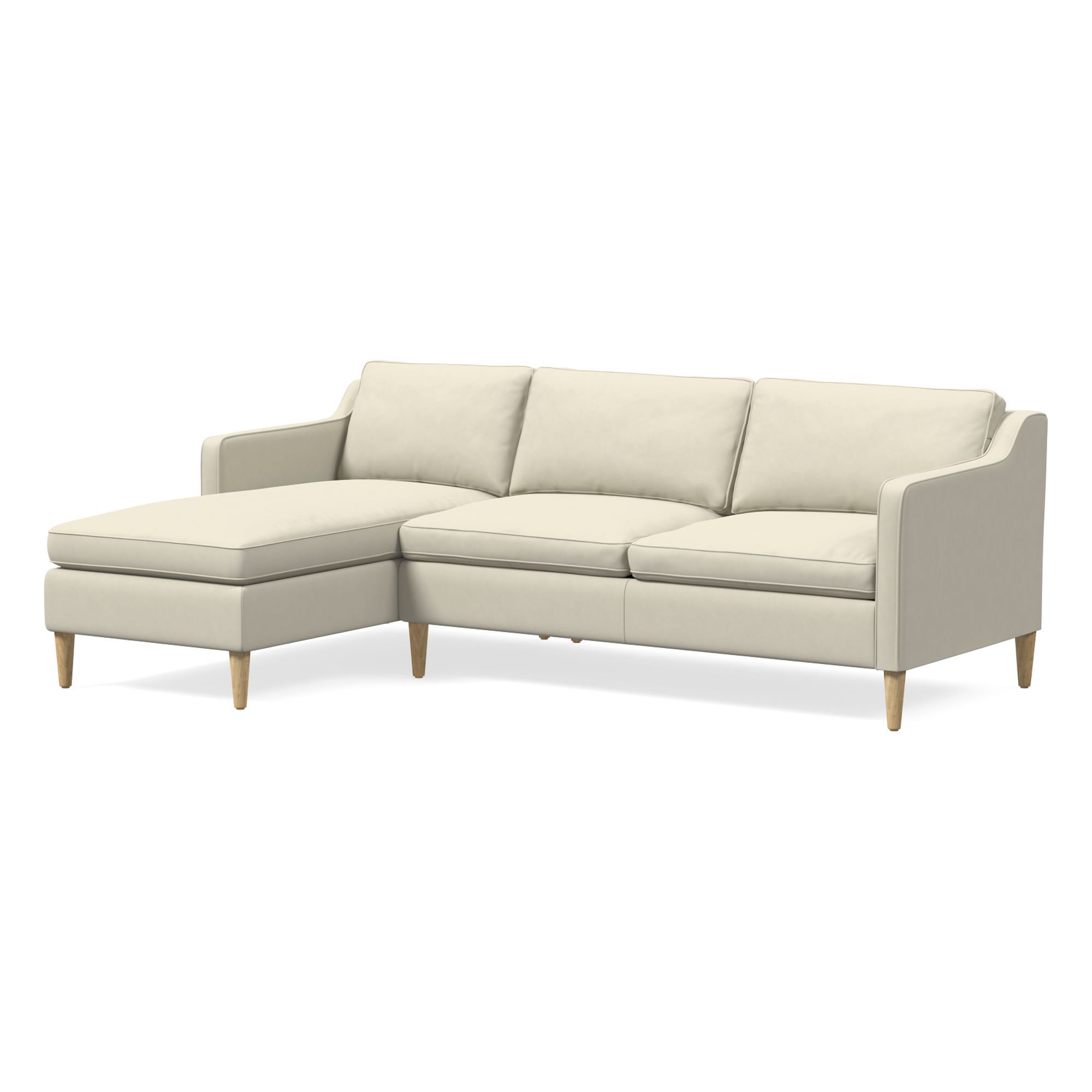 Hamilton Leather 2-Piece Chaise Sectional (83"–93") | West Elm