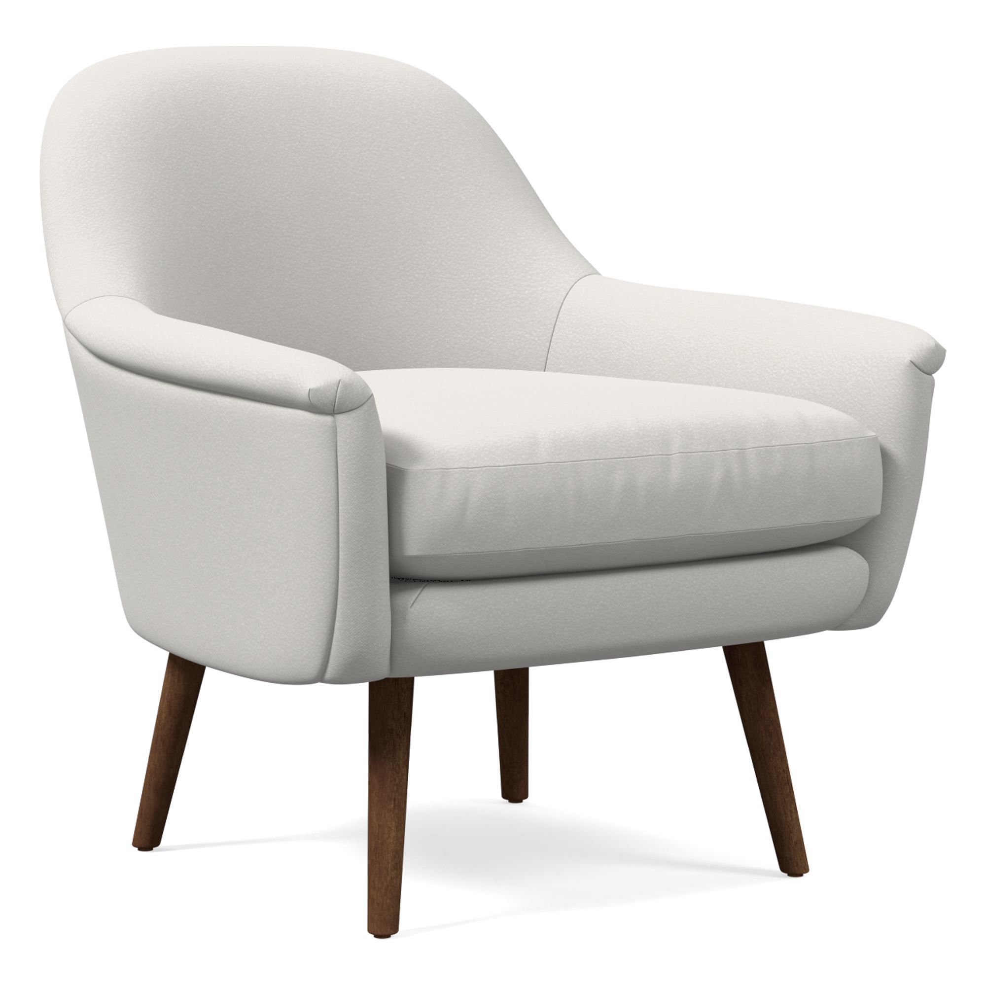 Phoebe Midcentury Chair, Poly, Halo Leather, Banker, Pecan