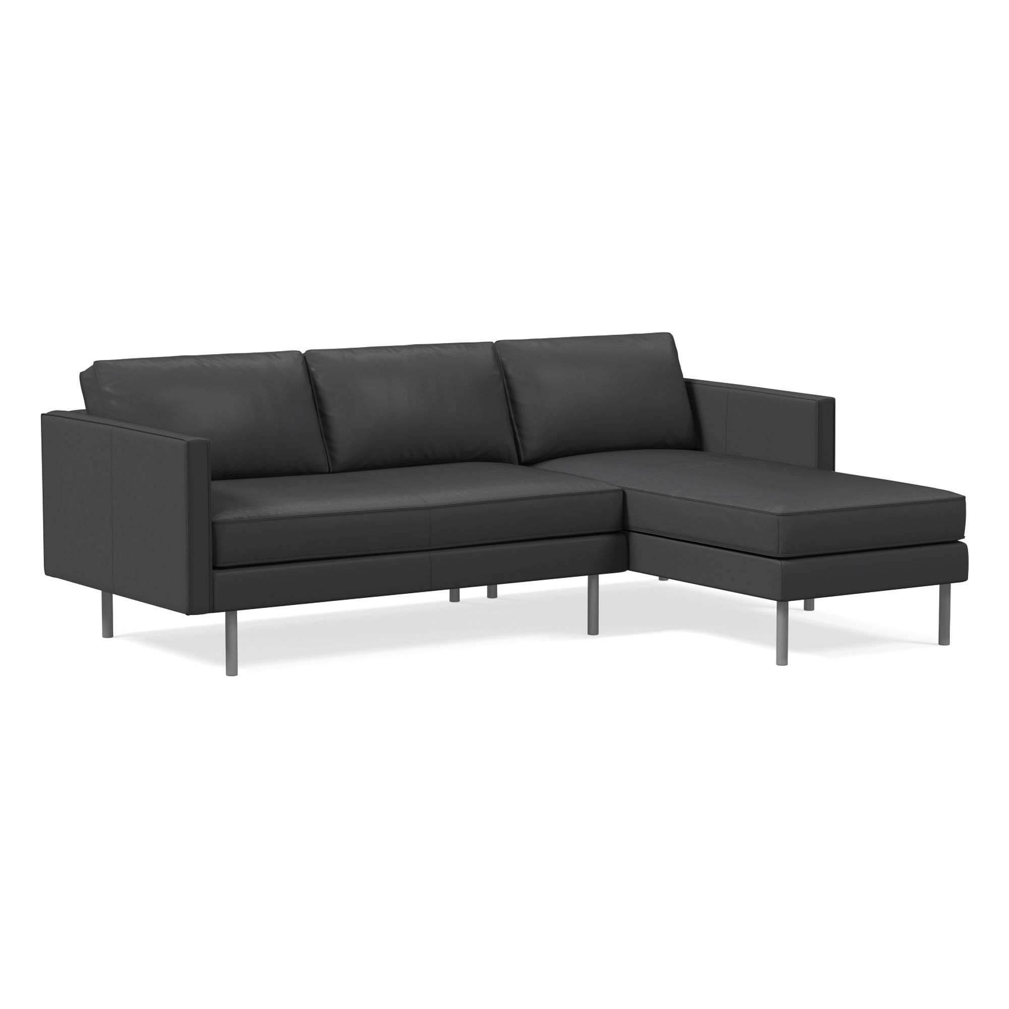 Axel Leather 2-Piece Chaise Sectional (91") | West Elm