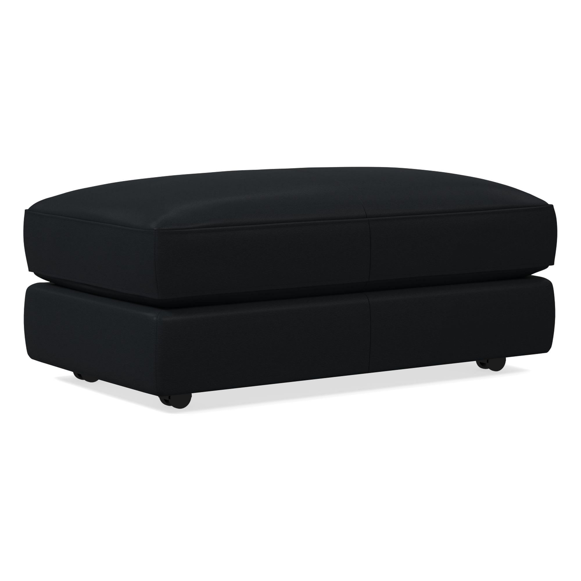 Haven Leather Ottoman | West Elm