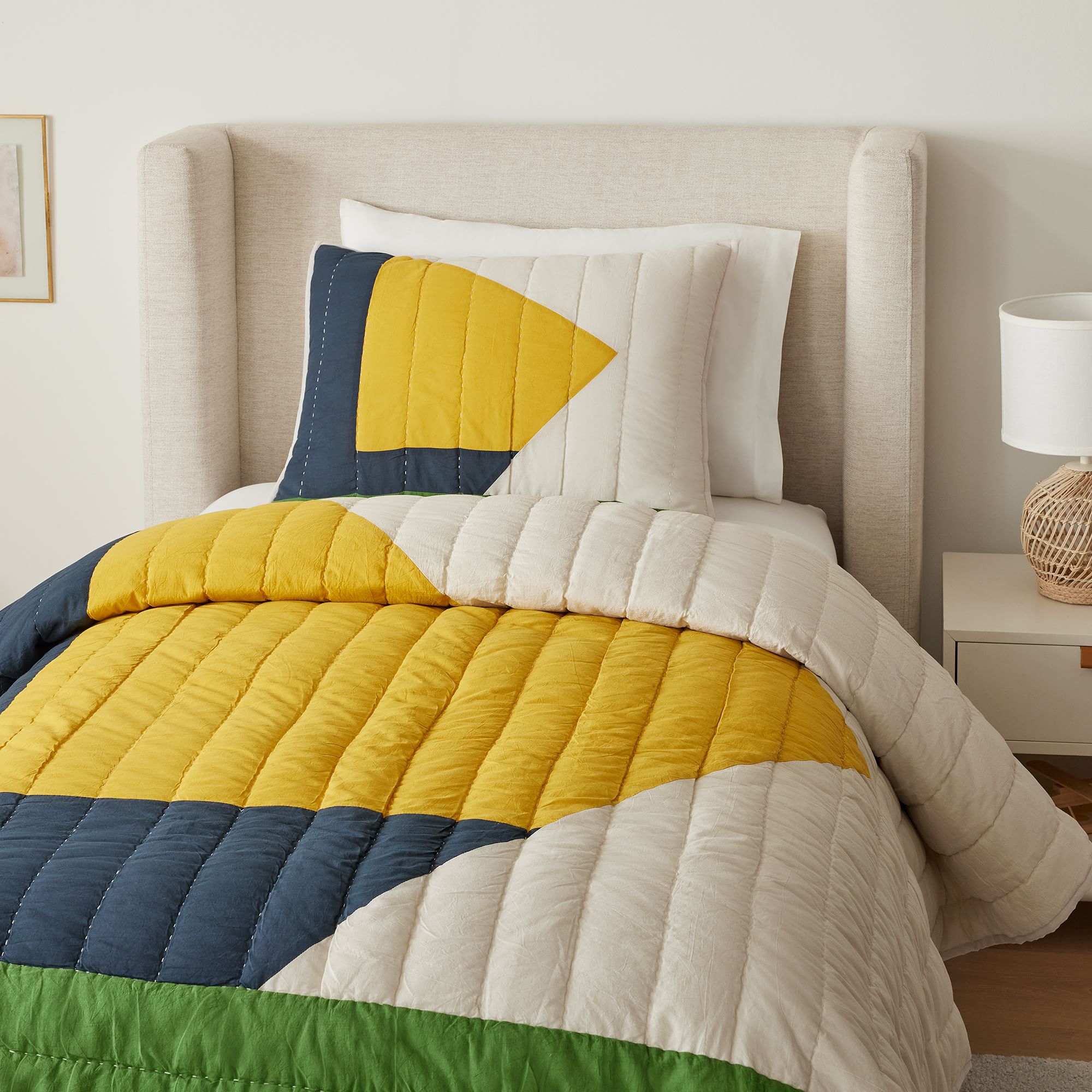 Airy Cotton Voile Geo Kids Quilt & Shams | West Elm