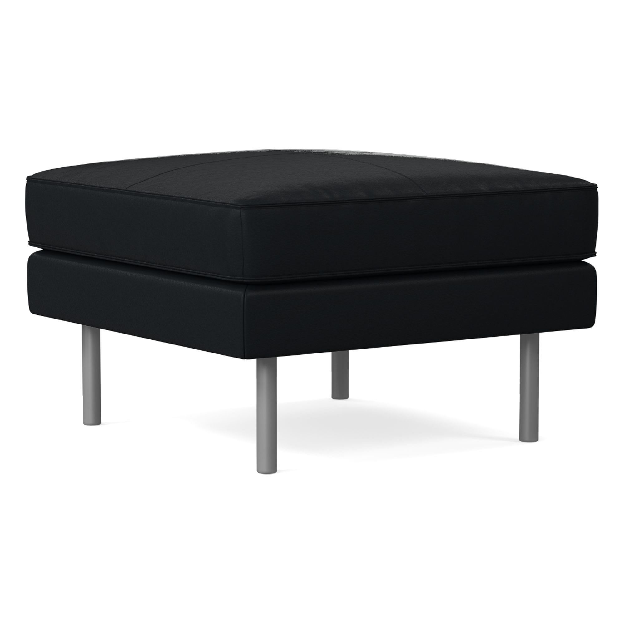 Axel Leather Ottoman | West Elm