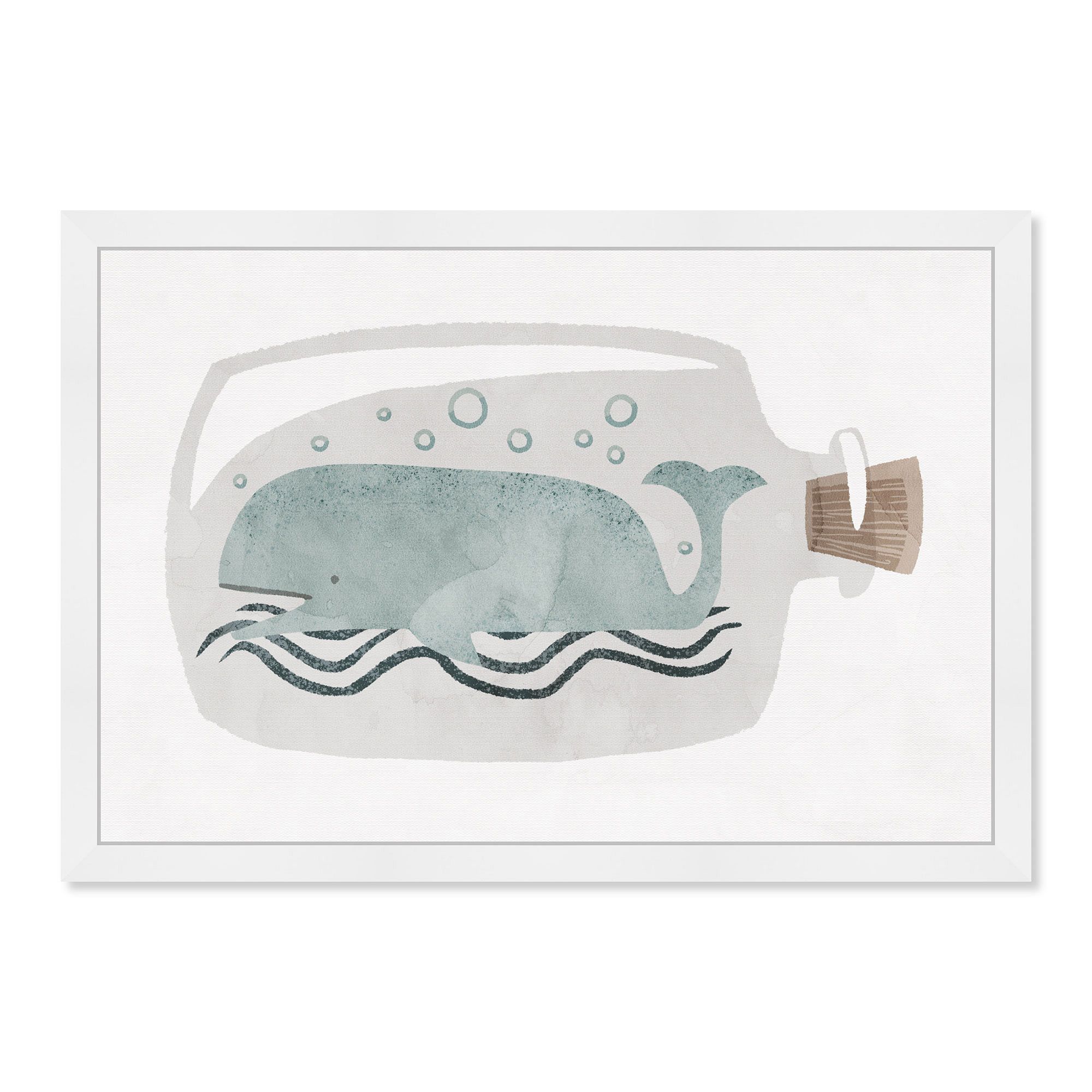 Bottled Whale Blue Framed Wall Art | West Elm