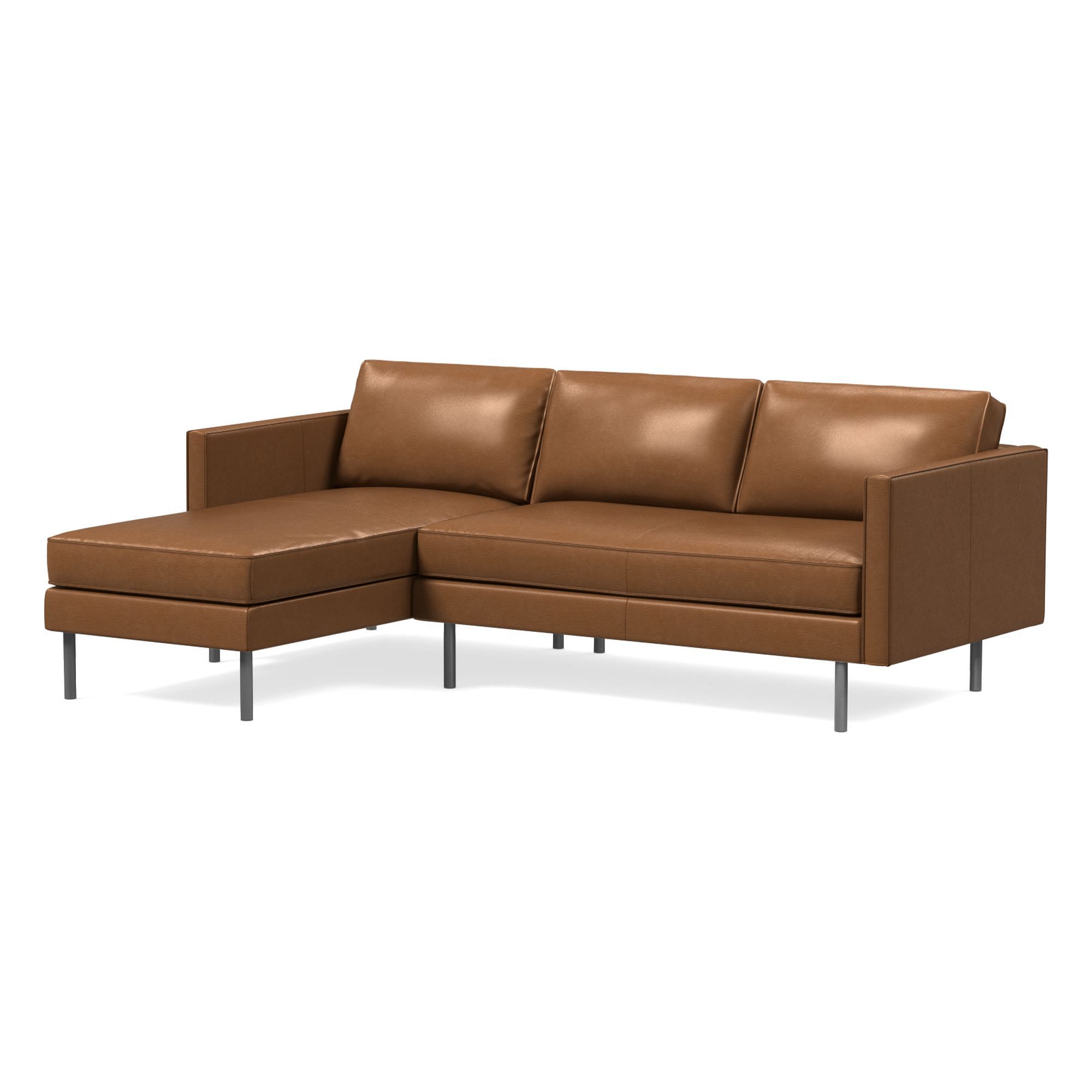 Axel Leather 2-Piece Chaise Sectional (91") | West Elm