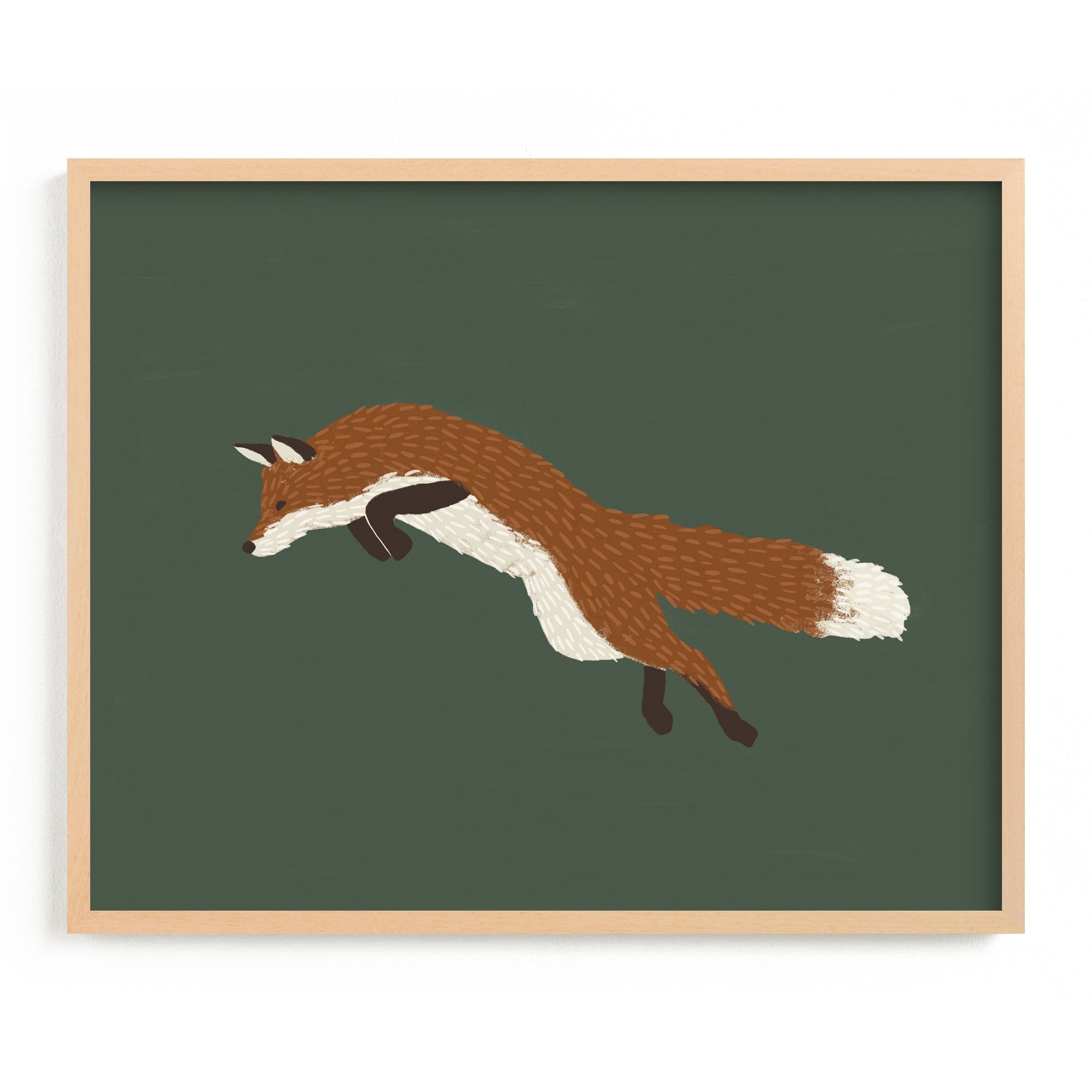 Leaping Fox Framed Wall Art by Minted for West Elm |