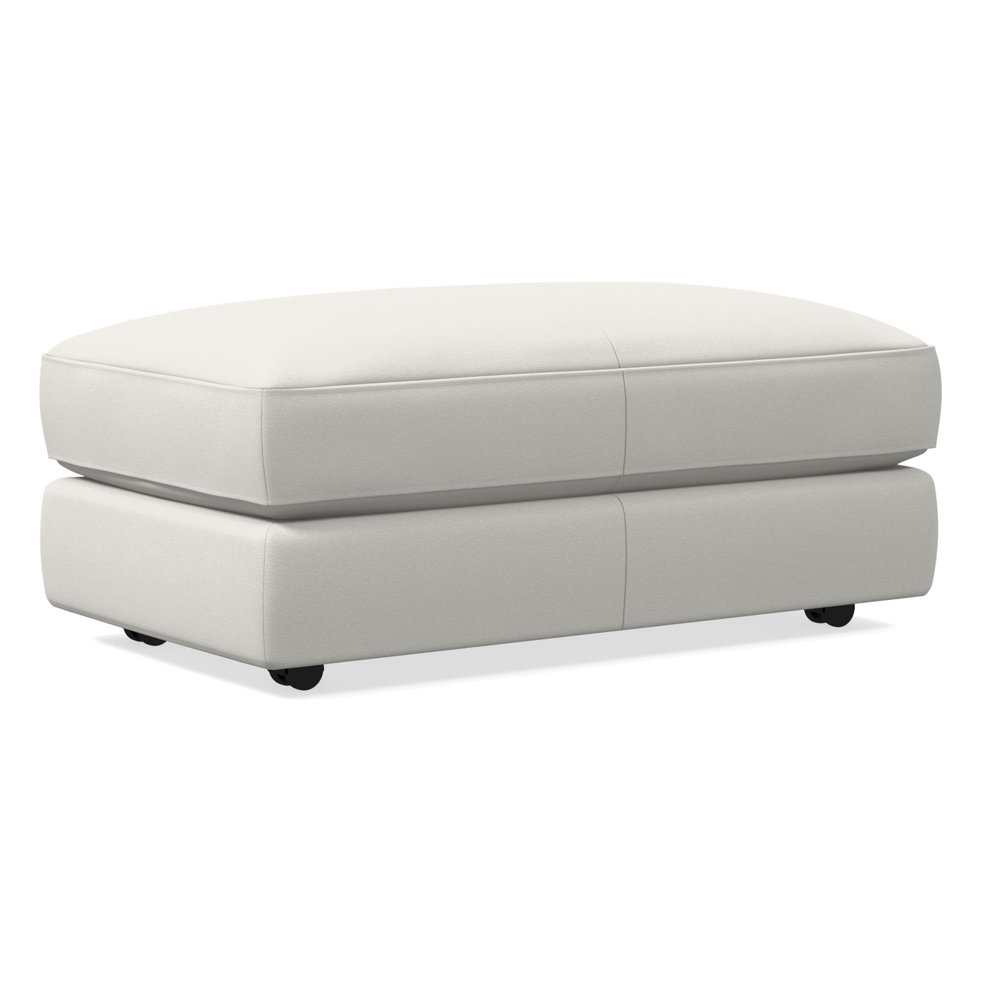 Haven Leather Ottoman | West Elm