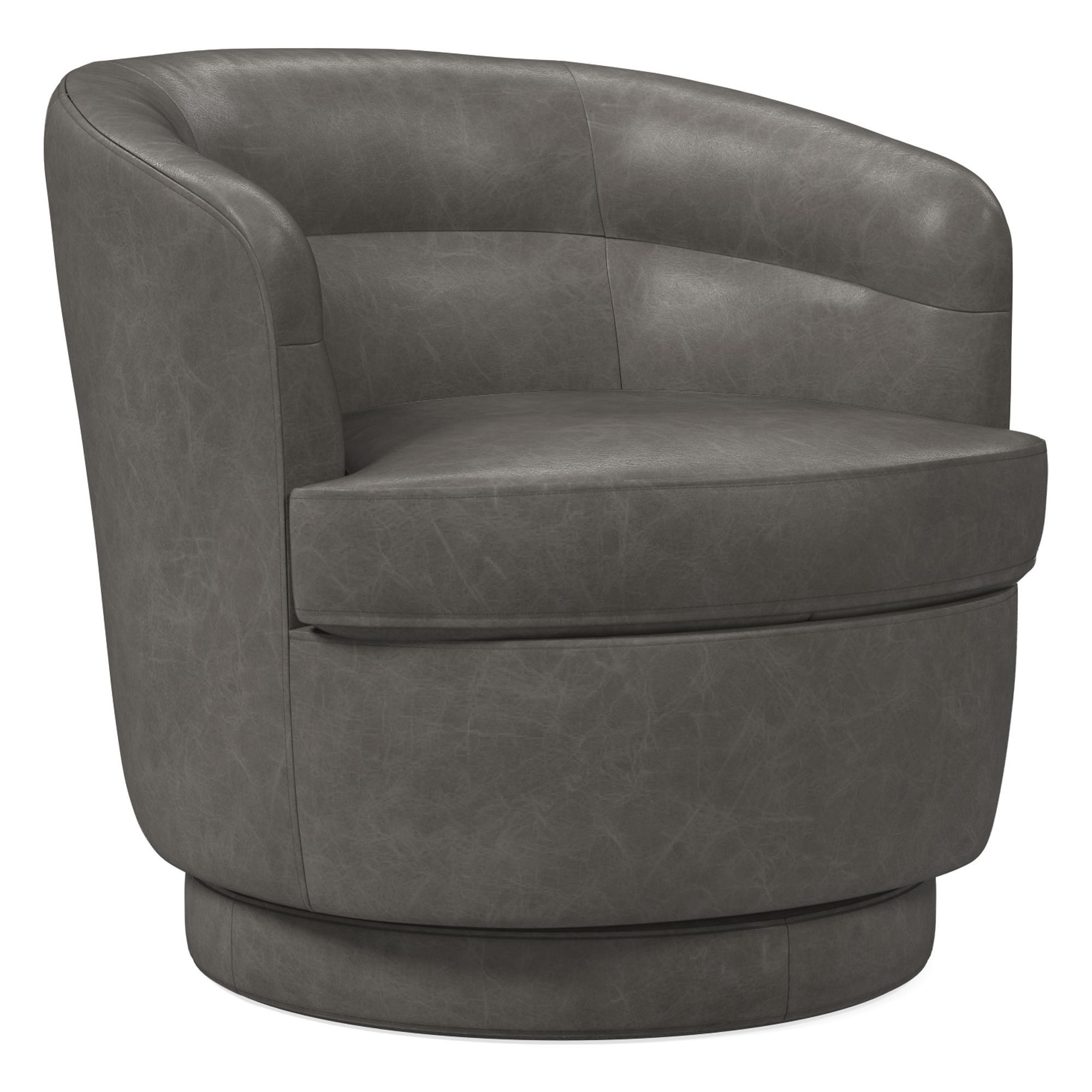 Viv Leather Swivel Chair | West Elm