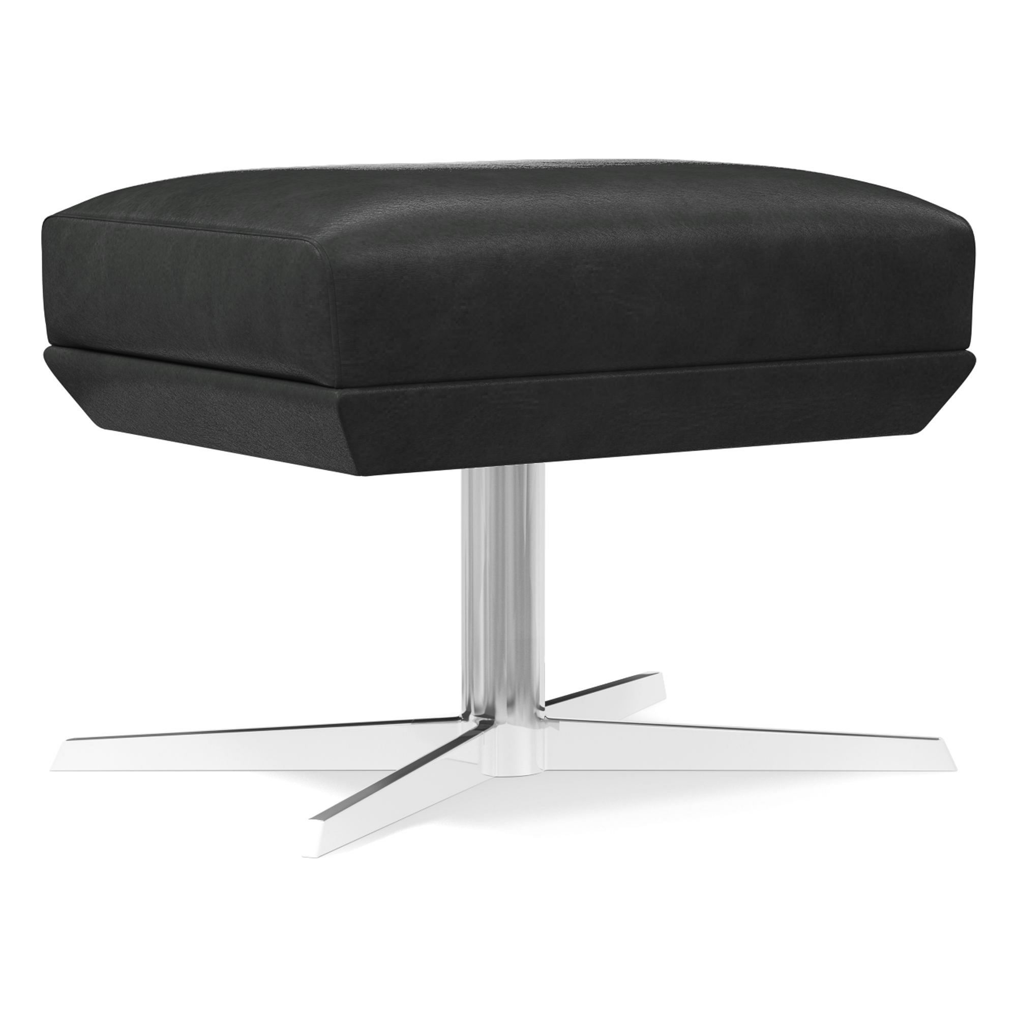 Austin Leather Swivel Ottoman | West Elm