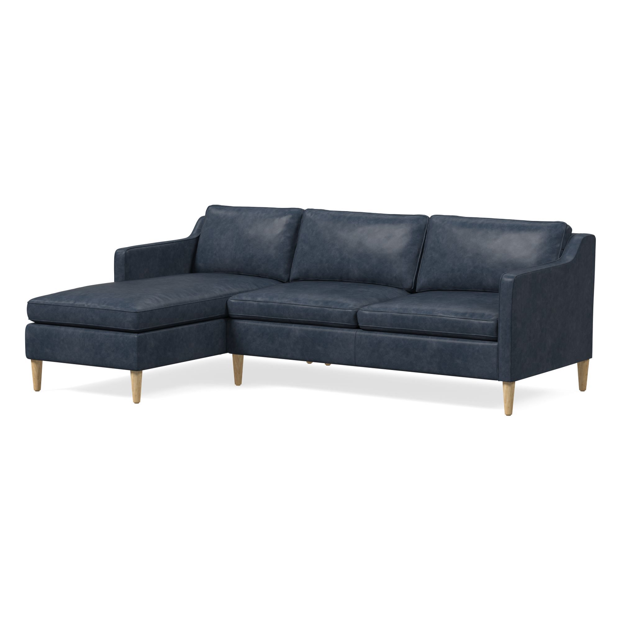 Hamilton Leather 2-Piece Chaise Sectional (83"–93") | West Elm