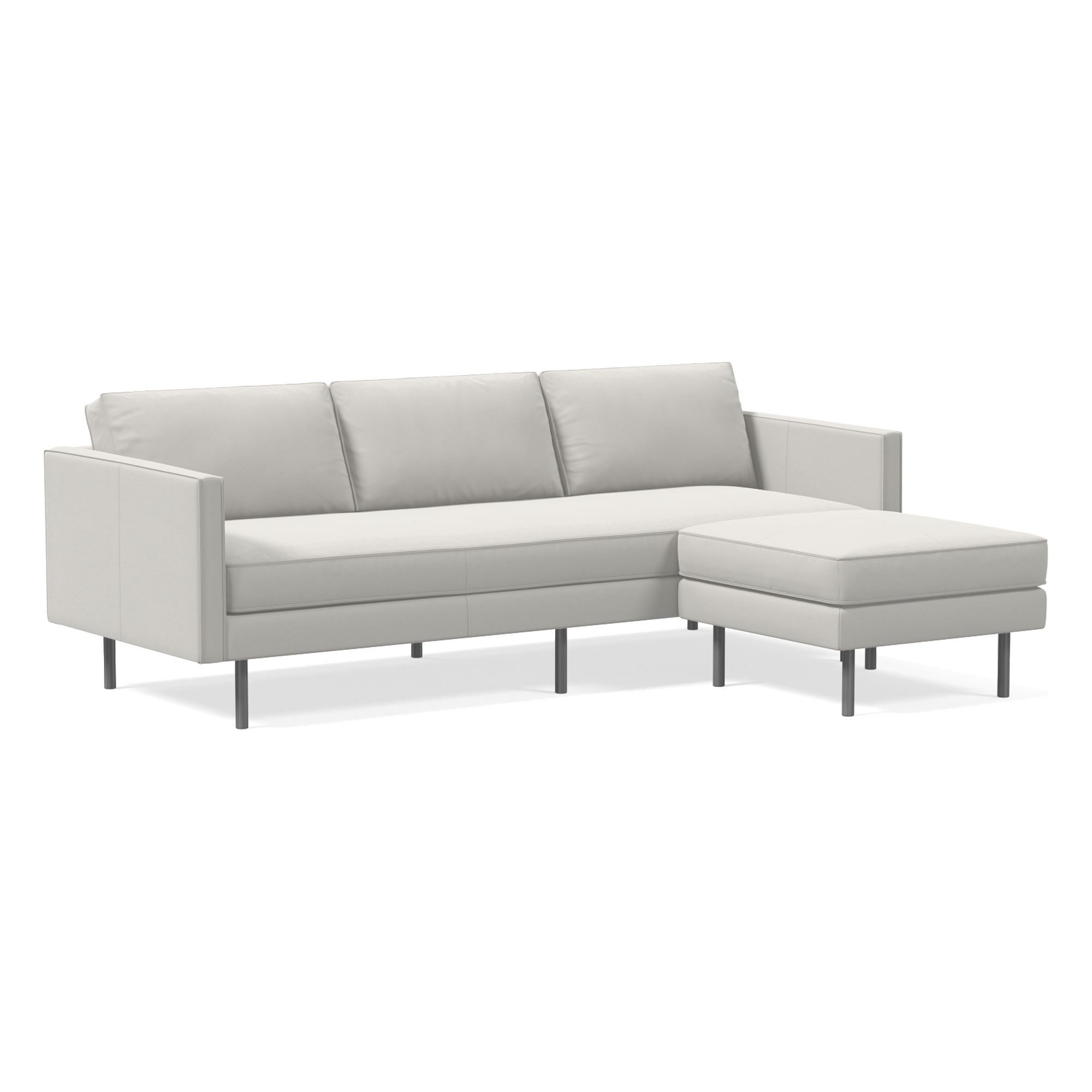 Axel Leather 2-Piece Reversible Sectional (89") | West Elm