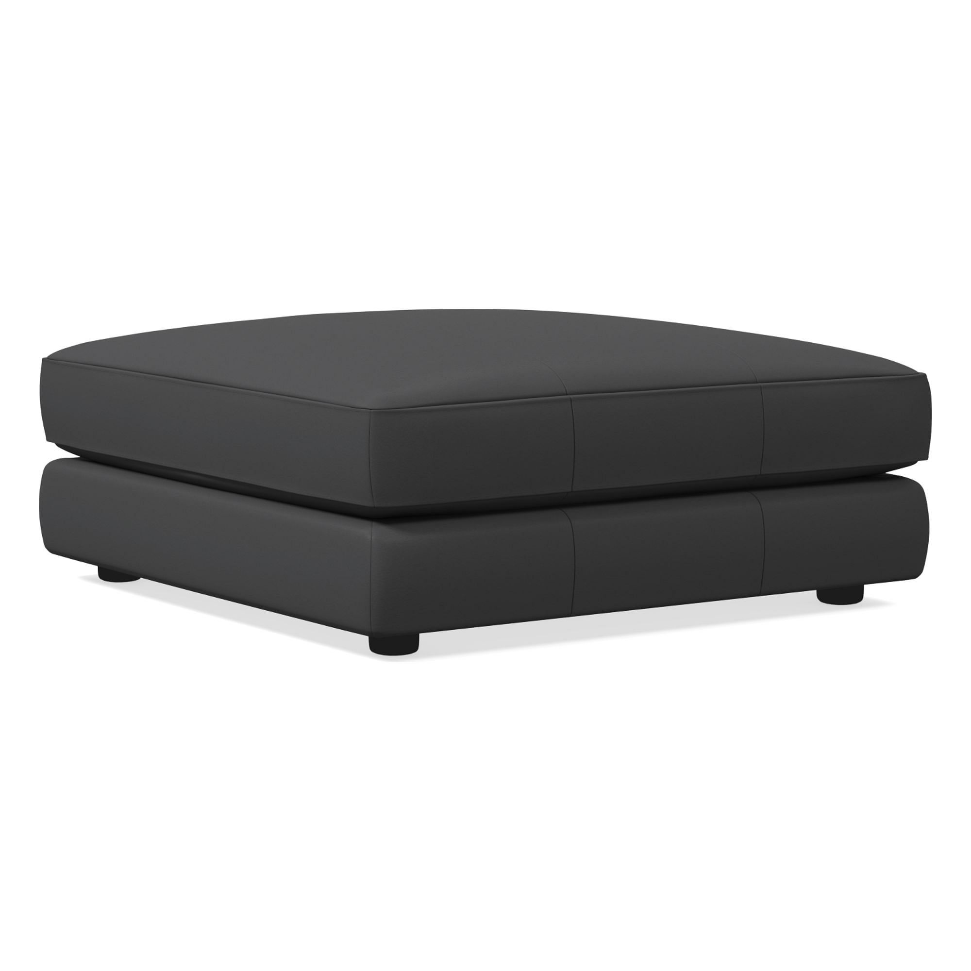 Haven Leather Ottoman | West Elm