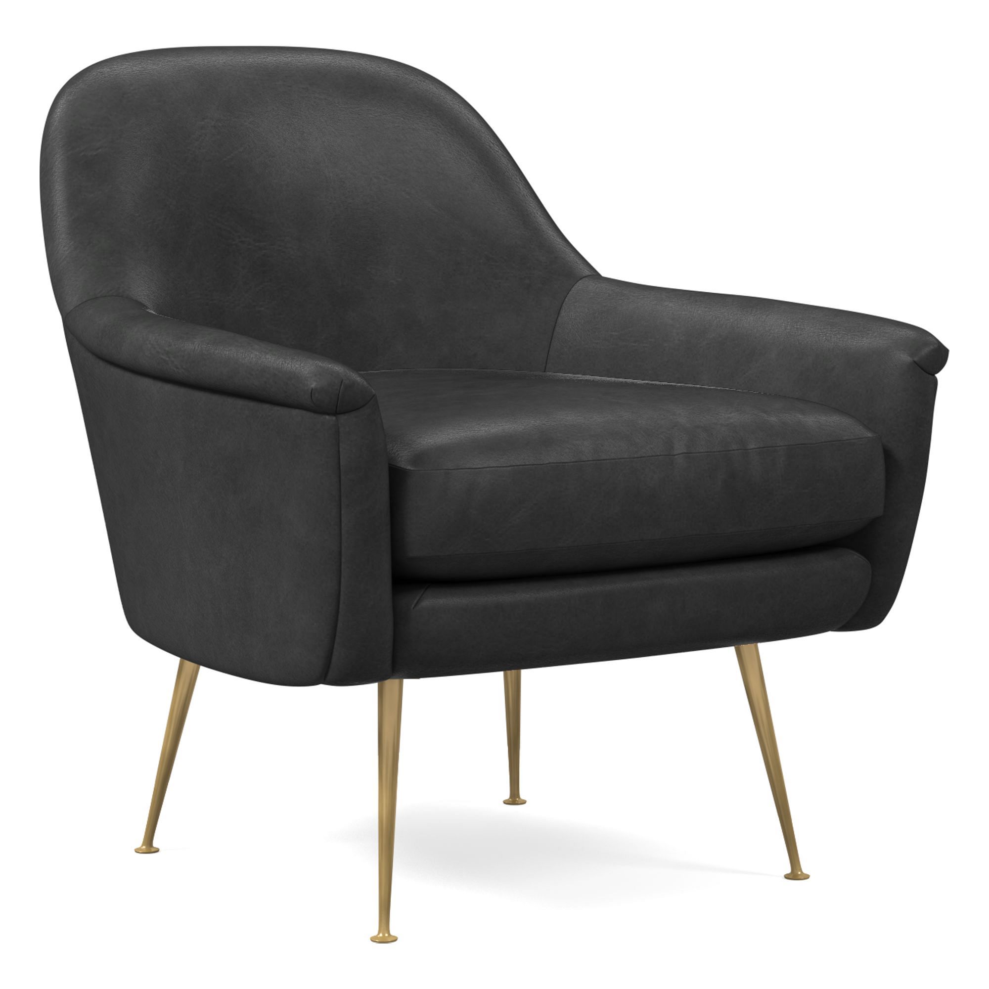 Phoebe Leather Chair - Metal Legs | West Elm