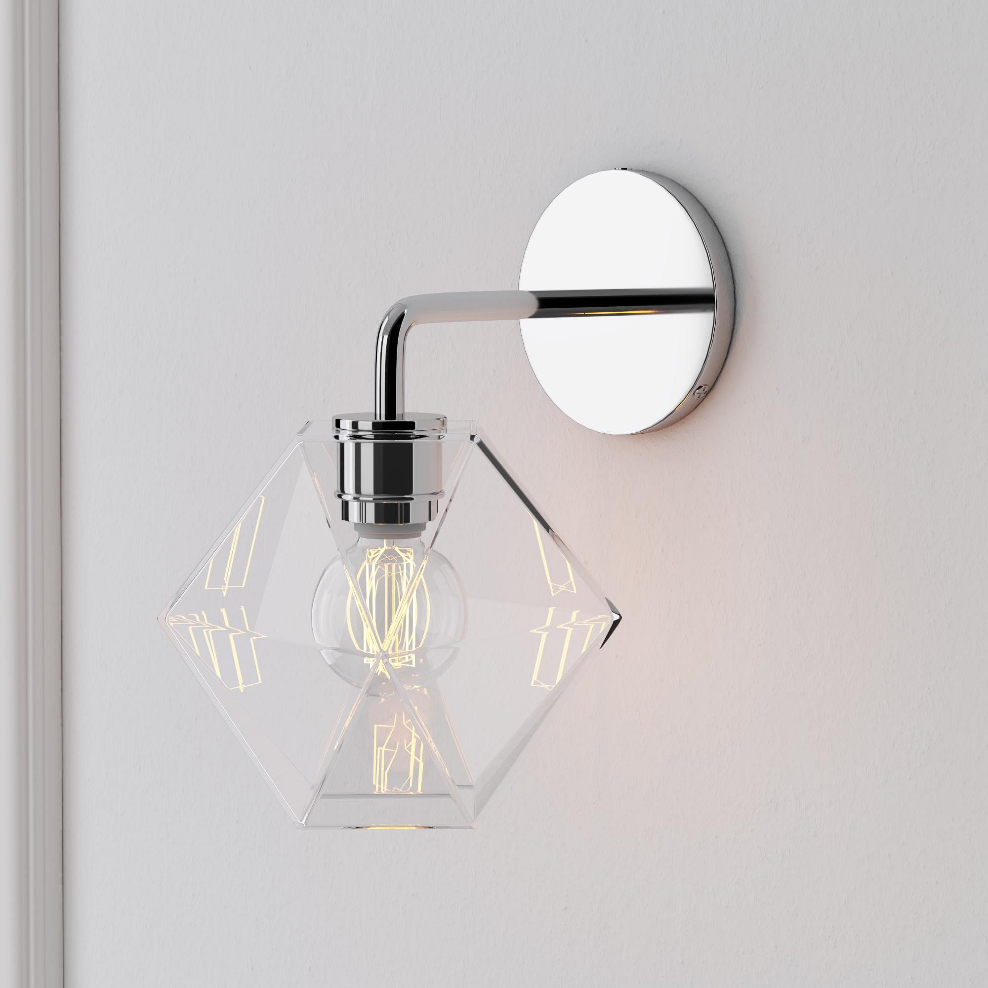 Sculptural Glass Faceted Wall Sconce - Small | West Elm