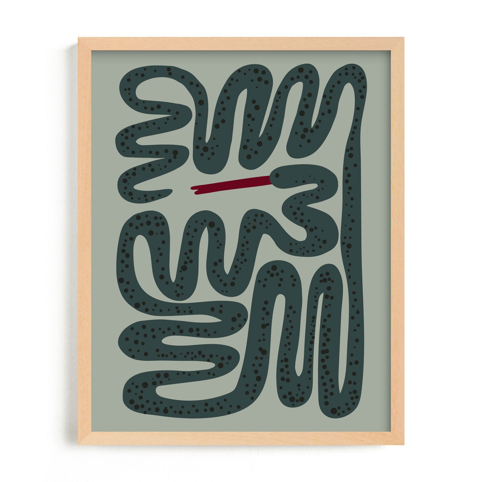 Squiggly Snake Framed Wall Art by Minted for West Elm |