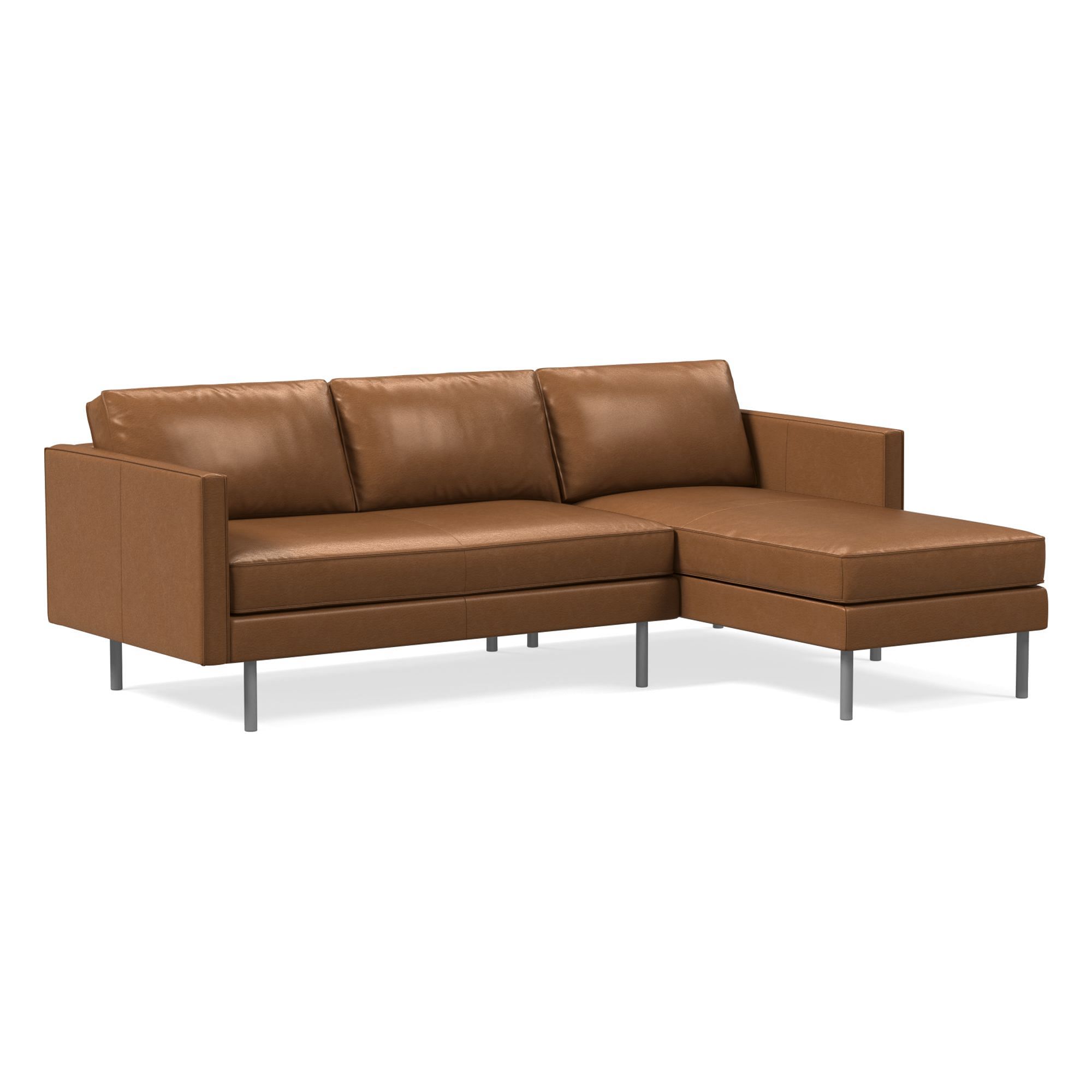 Axel Leather 2-Piece Chaise Sectional (91") | West Elm