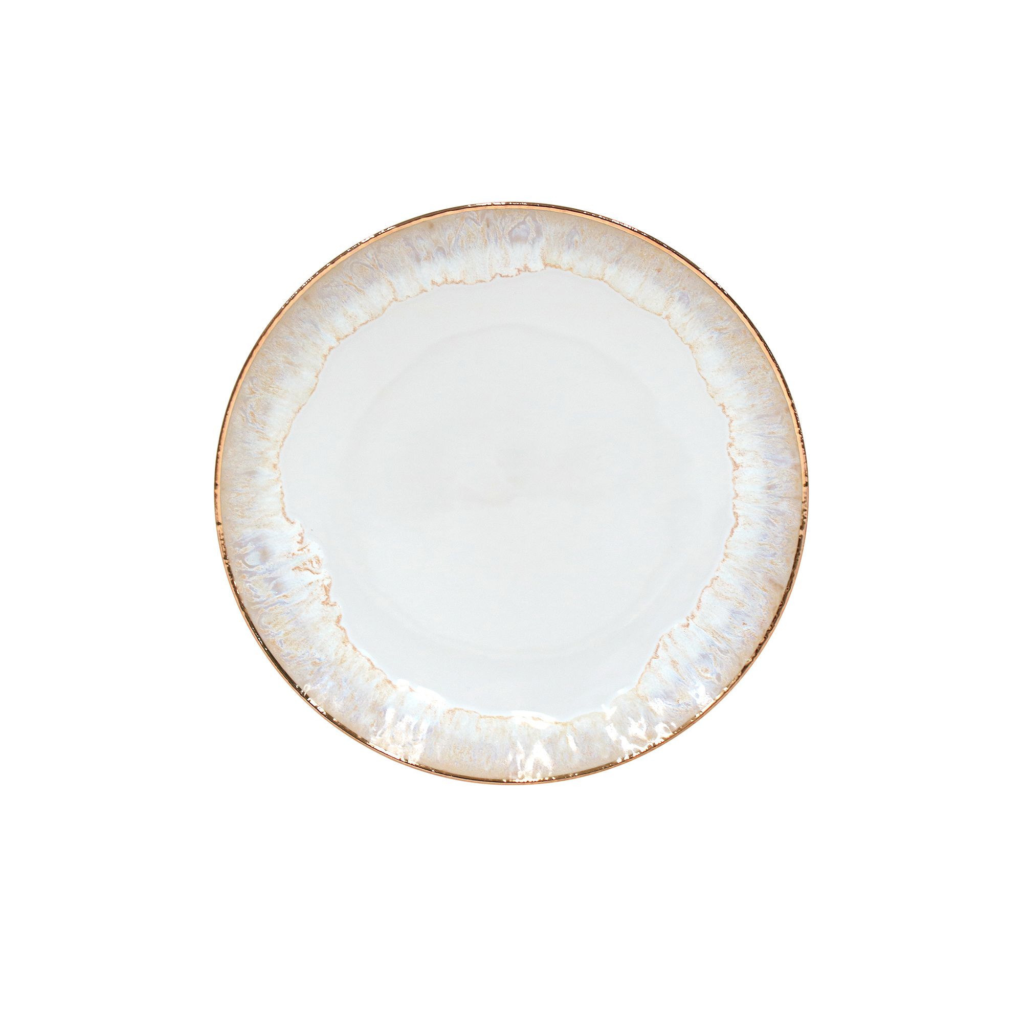 Casafina Taormina Stoneware Gold-Rimmed Dinner Plates (Set of 4) | West Elm