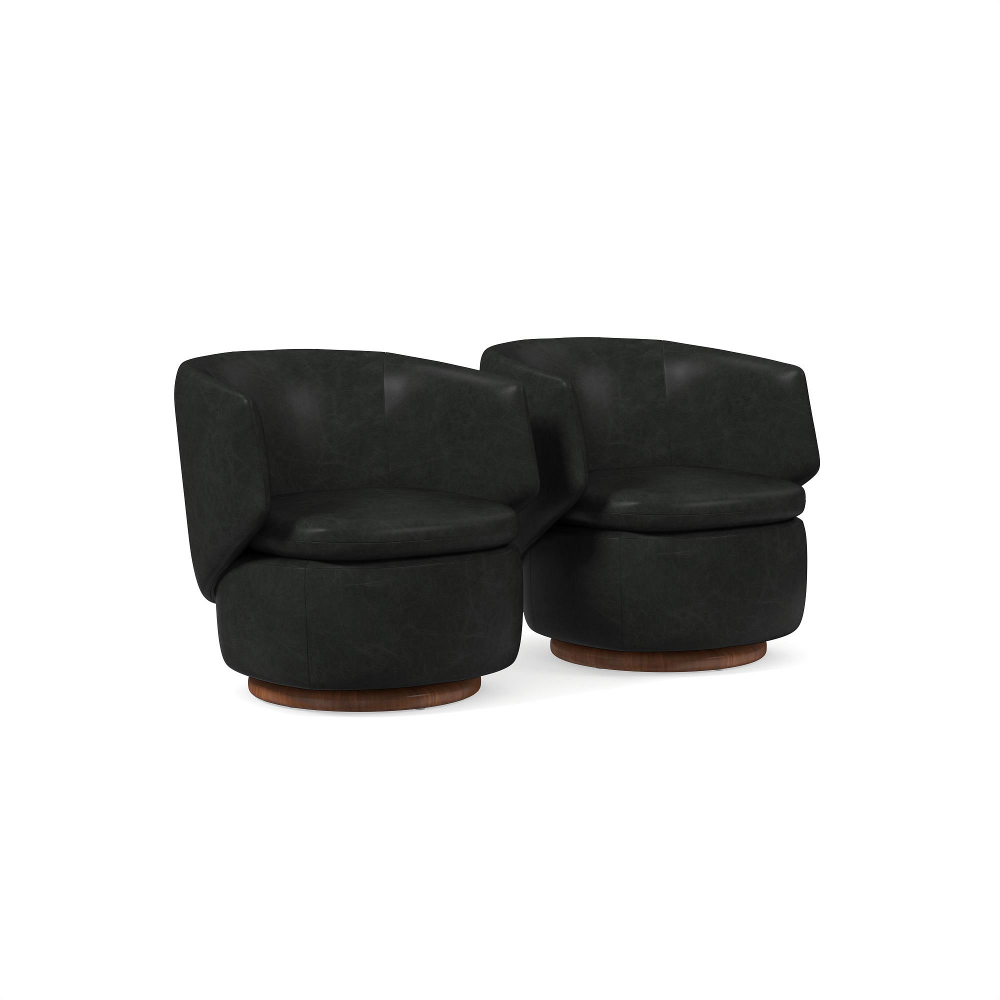 Crescent Leather Swivel Chair | West Elm