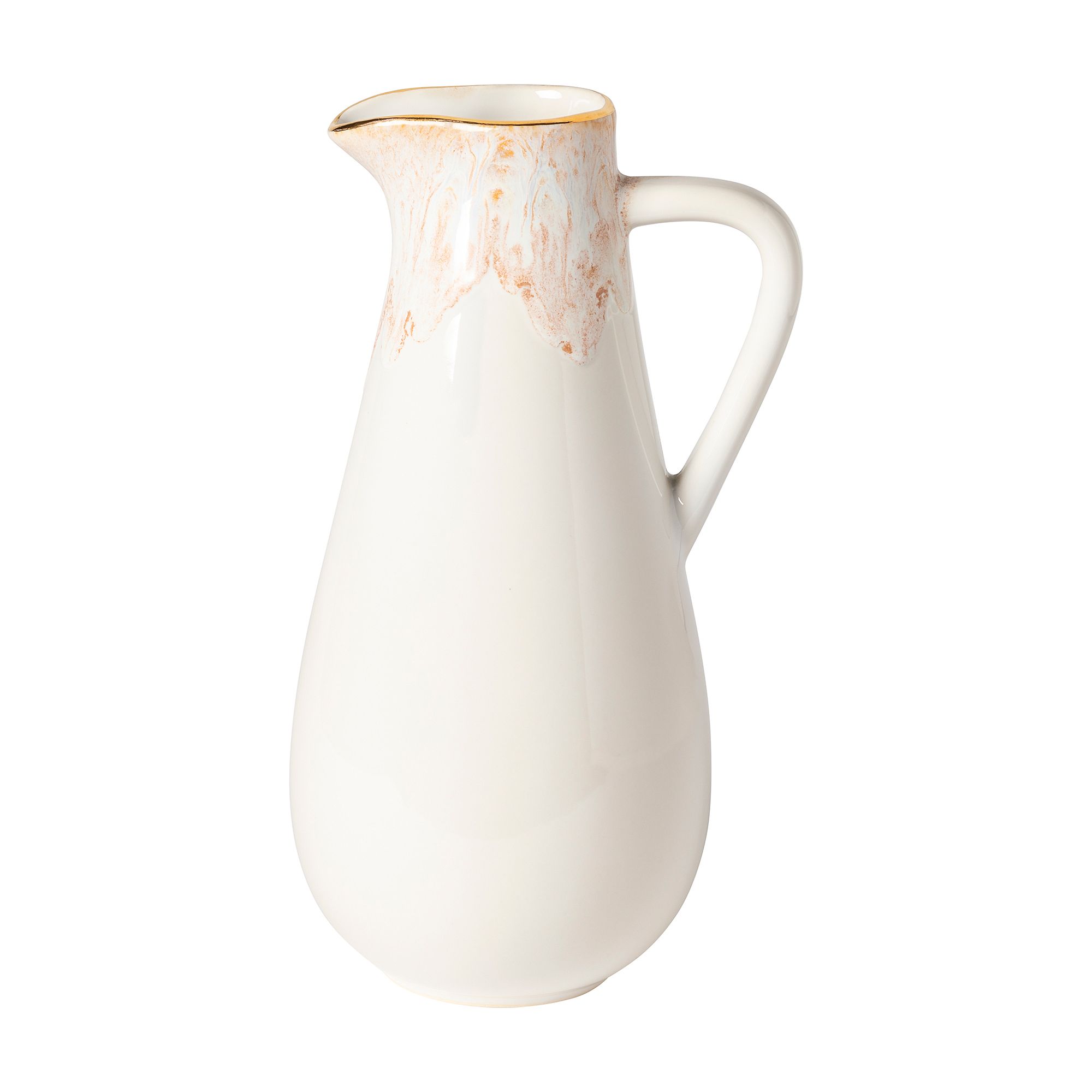 Casafina Taormina Stoneware Gold-Rimmed Pitcher | West Elm