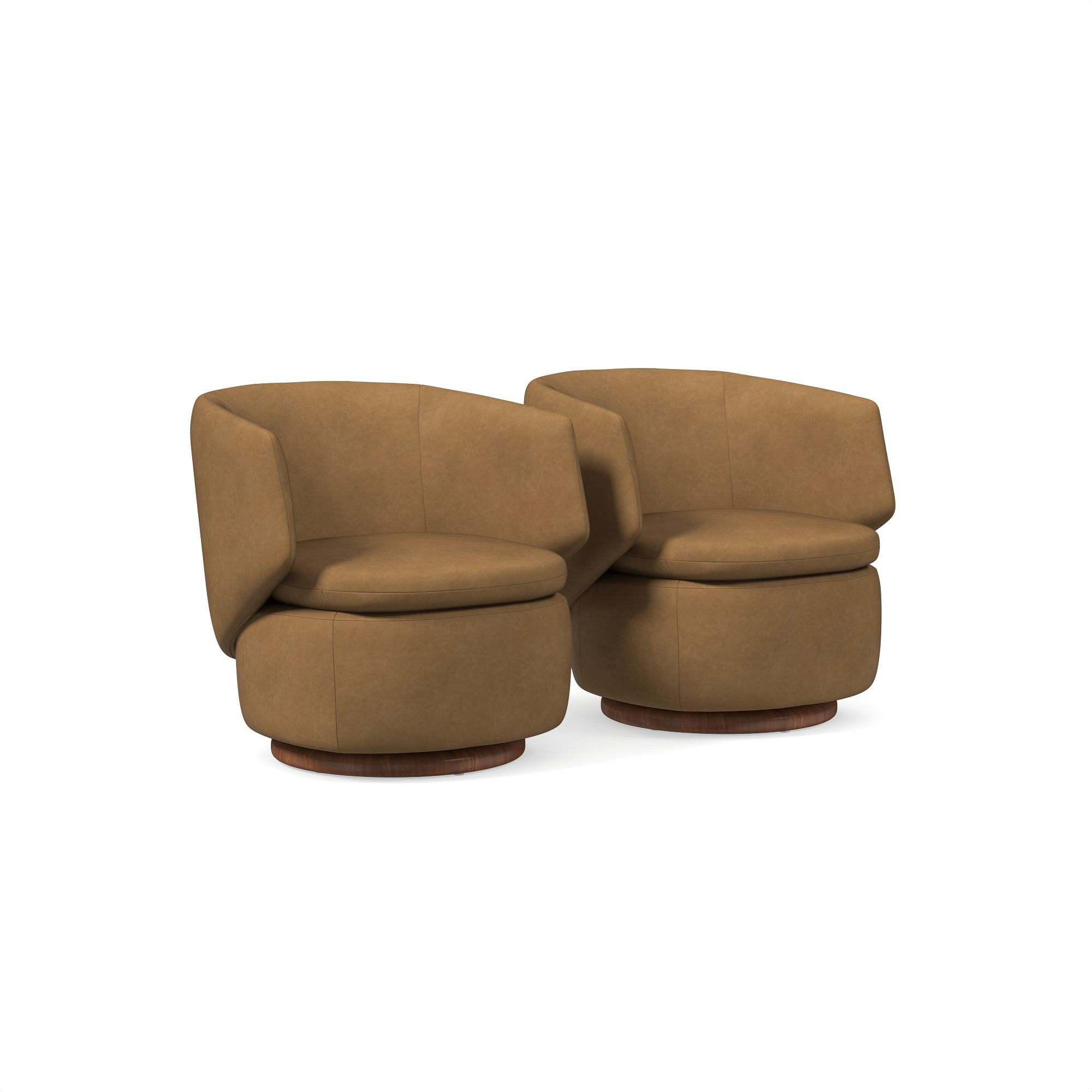 Crescent Leather Swivel Chair | West Elm