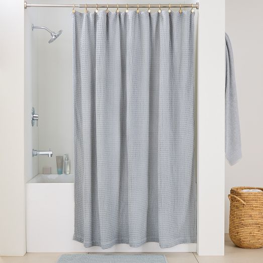 Plush Waffle Shower Curtain West Elm