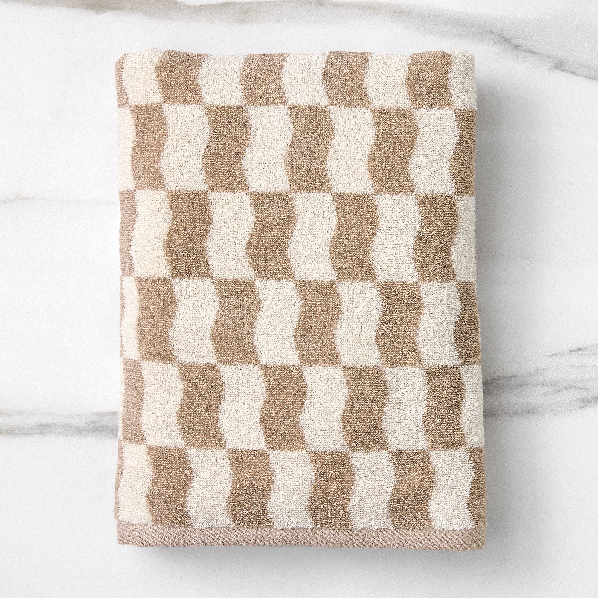 Wavy Blocks Towels | West Elm