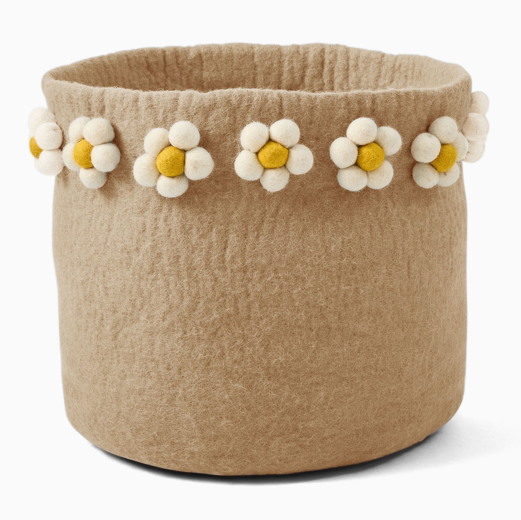 Handcrafted Felt Daisy Bin | West Elm