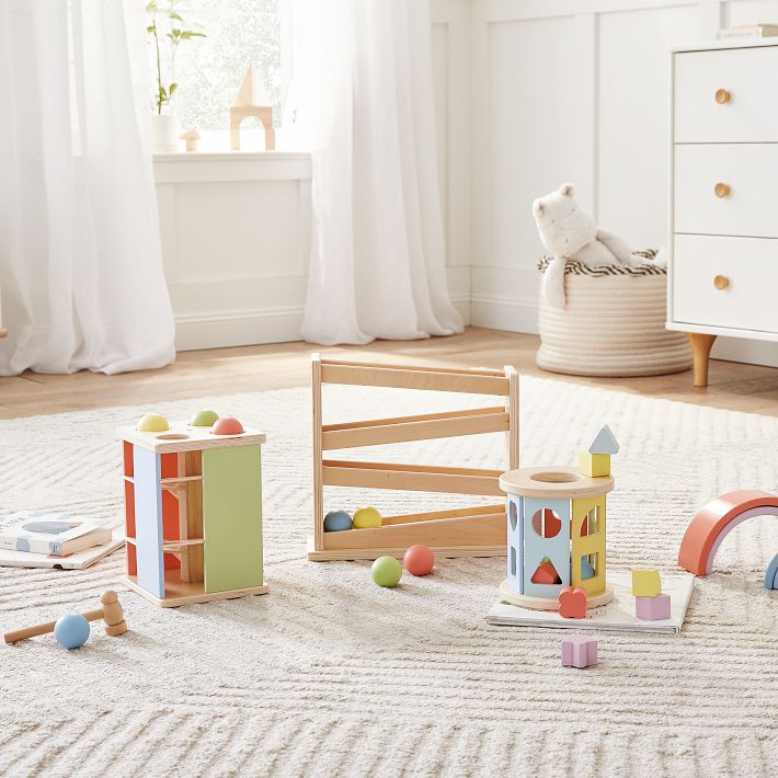 Wooden Rainbow Ball Drop Toy