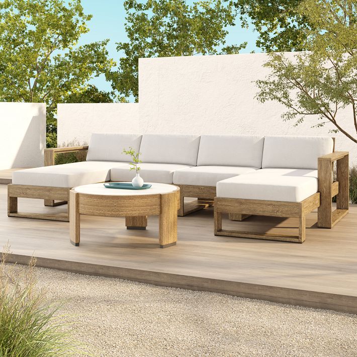 Portside Outdoor 3 Piece U Shaped Sectional 120 West Elm