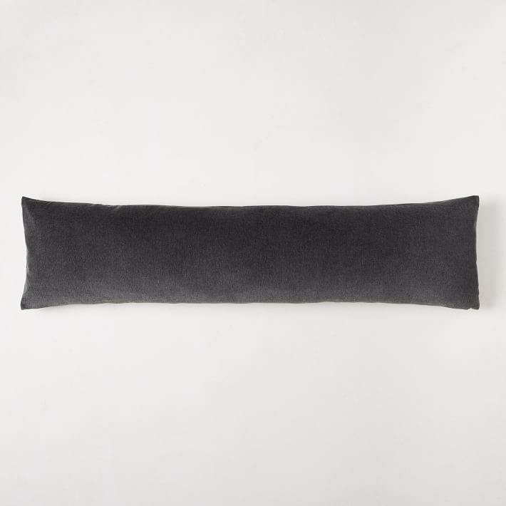 Gray velvet shops lumbar pillow