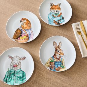 Dapper Animal Easter Salad Plates West Elm