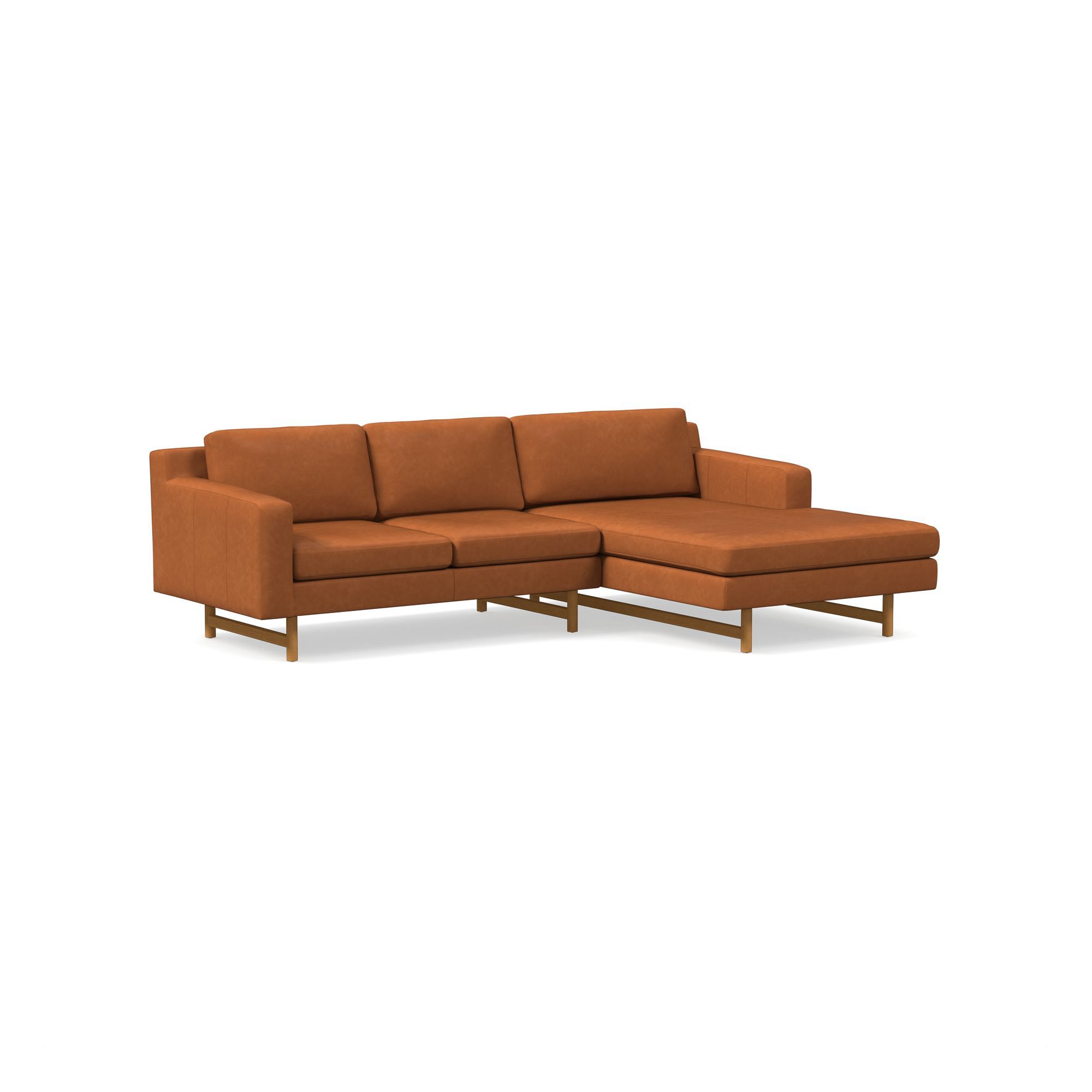 Eddy Leather 2-Piece Chaise Sectional (92") | West Elm