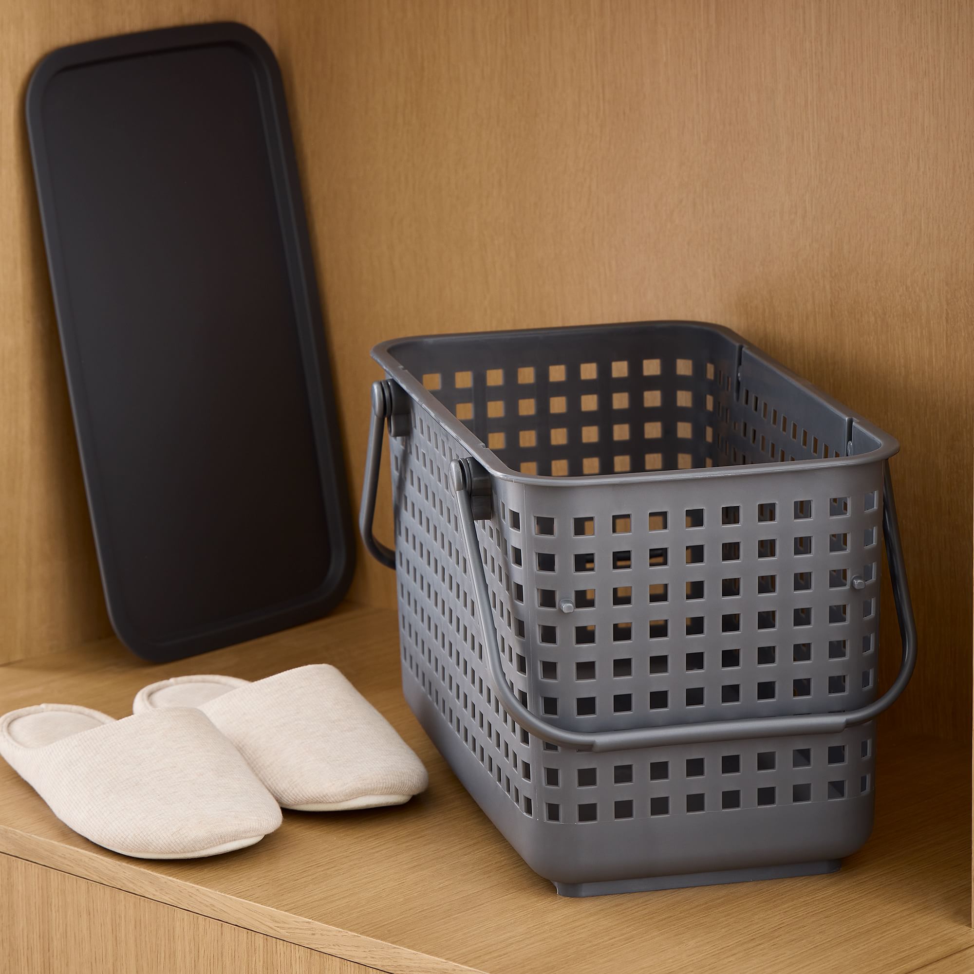 Stackable Plastic Baskets w/ Lid | West Elm