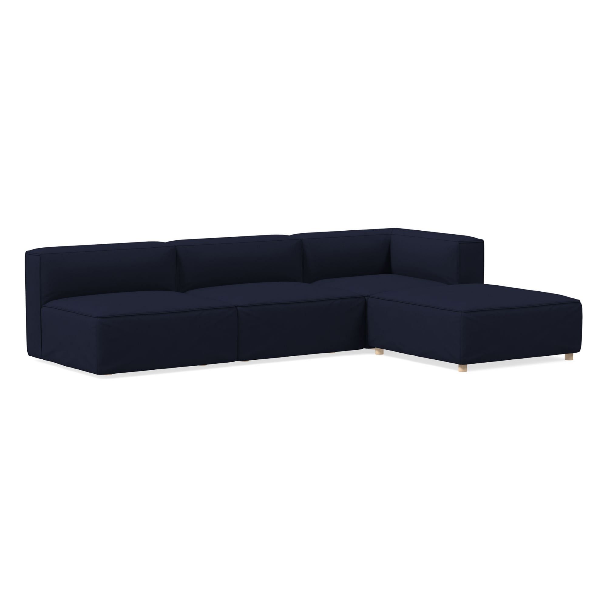 Remi Sectional Set 07: Armless Single, Corner, Ottoman, Cast, Charcoal