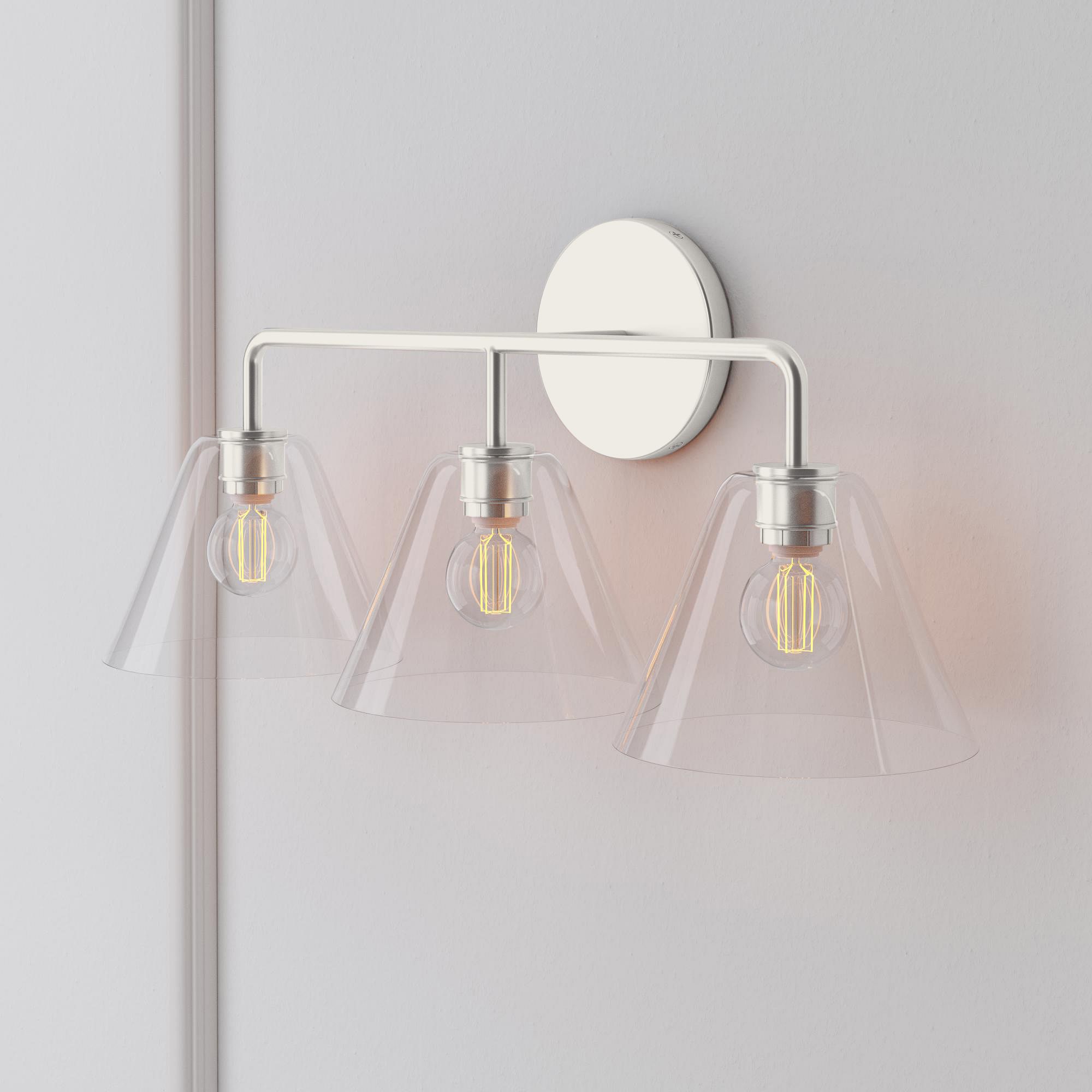 Sculptural -Light Sconce, Cone Mini, Clear, Chrome