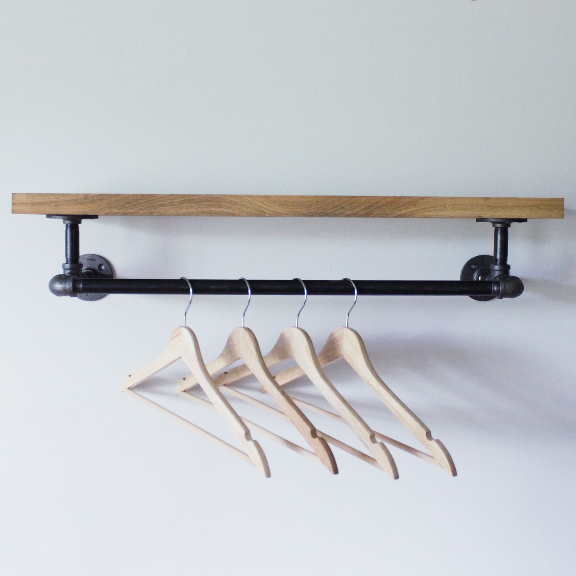 Monroe Trades Wood Shelf w/ Hanging Bar | West Elm