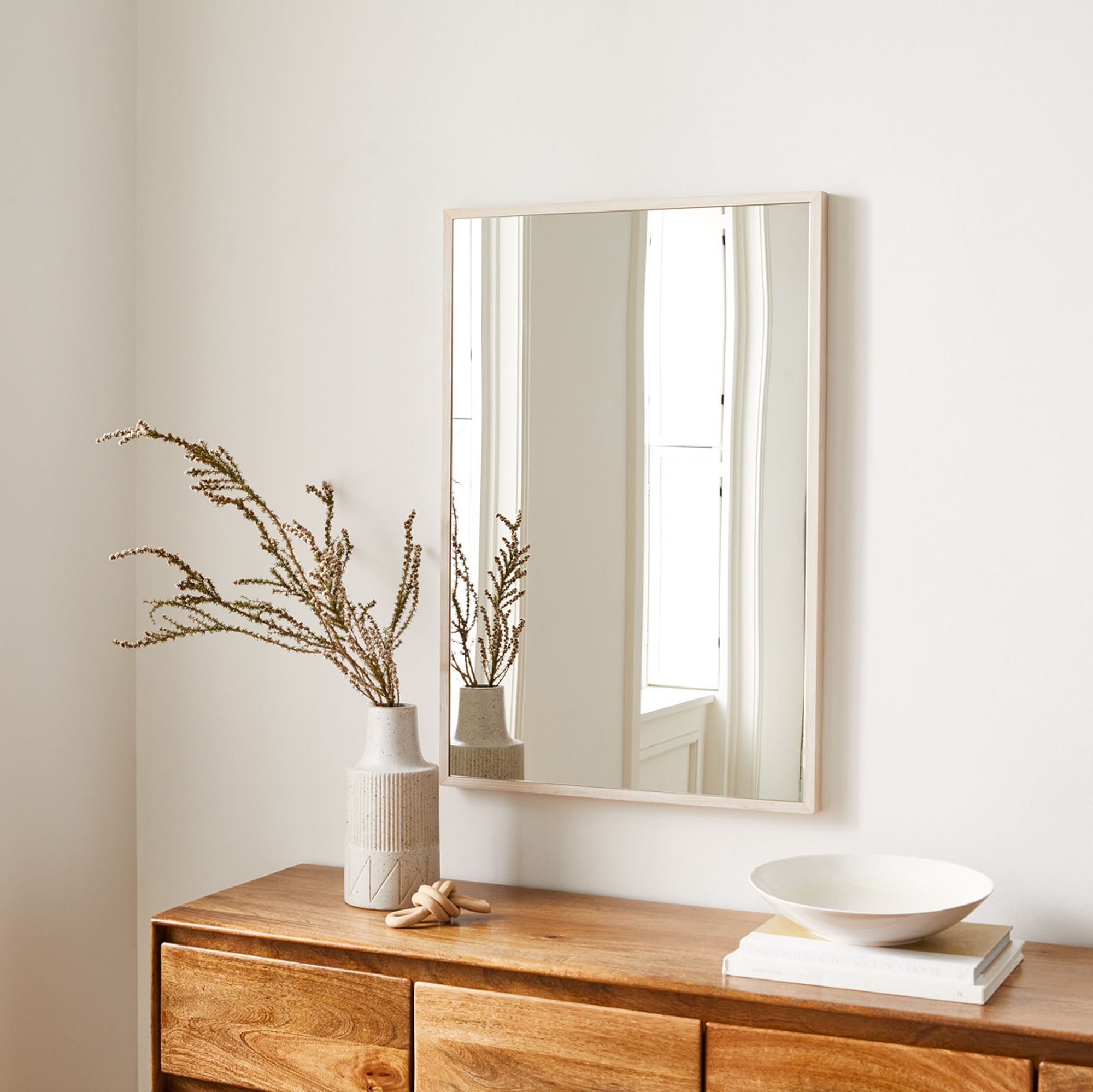 Thin Wood Rectangle Wall Mirror | West Elm