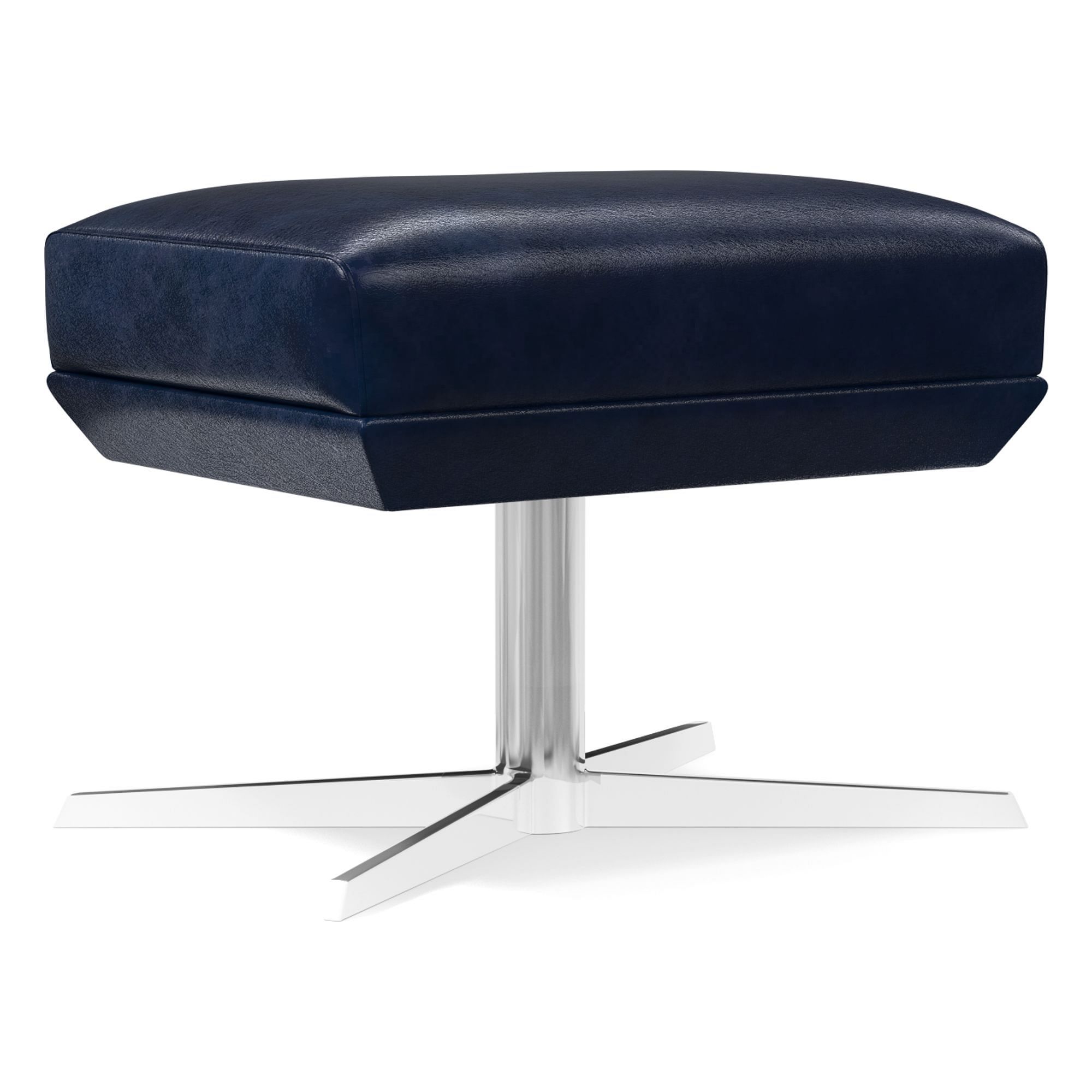 Austin Leather Swivel Ottoman | West Elm