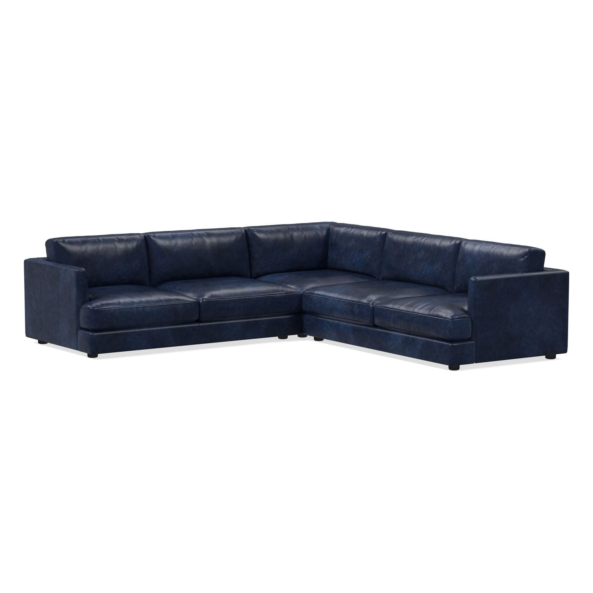 Haven Leather 3 Piece L-Shaped Sectional | Sofa With Chaise West Elm