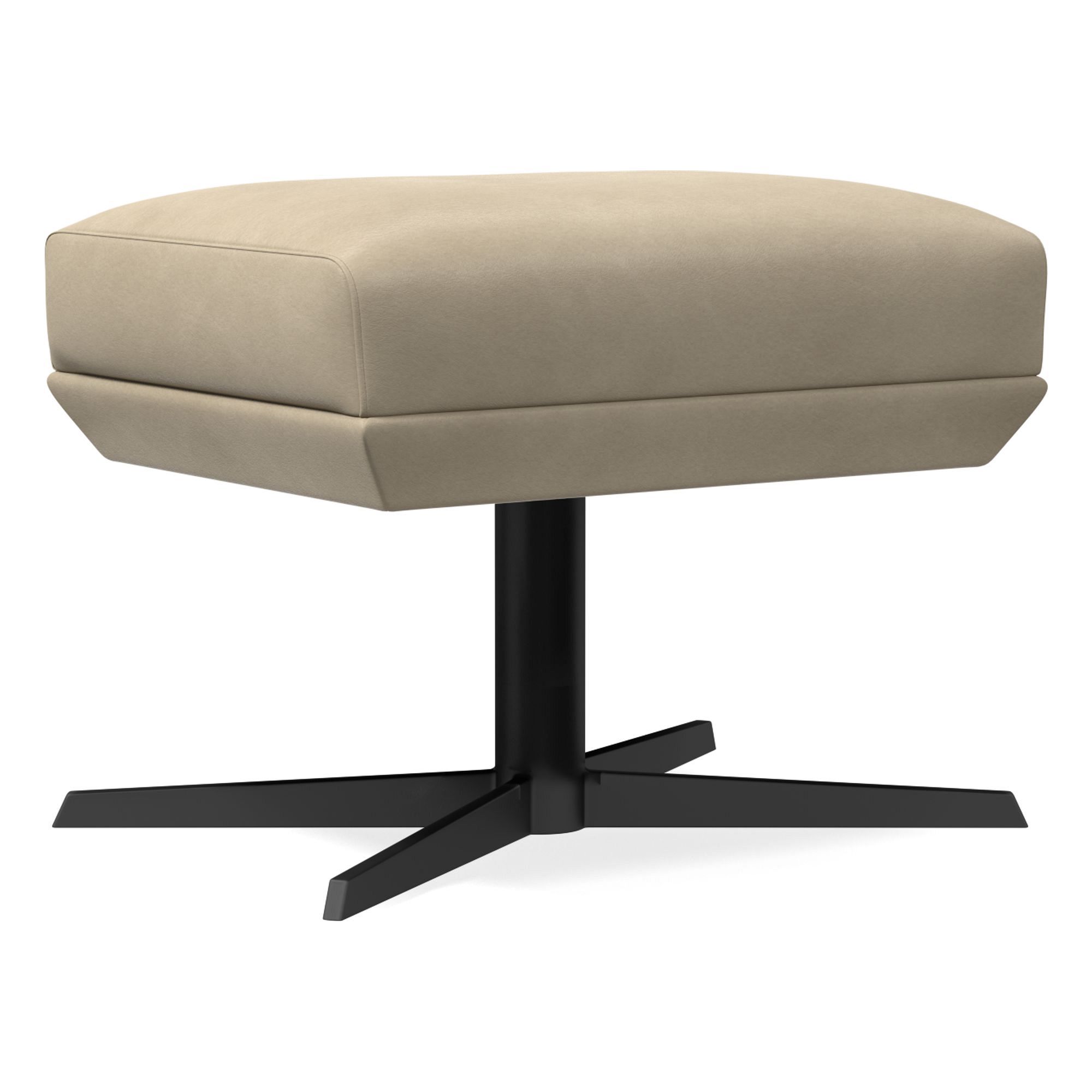 Austin Leather Swivel Ottoman | West Elm