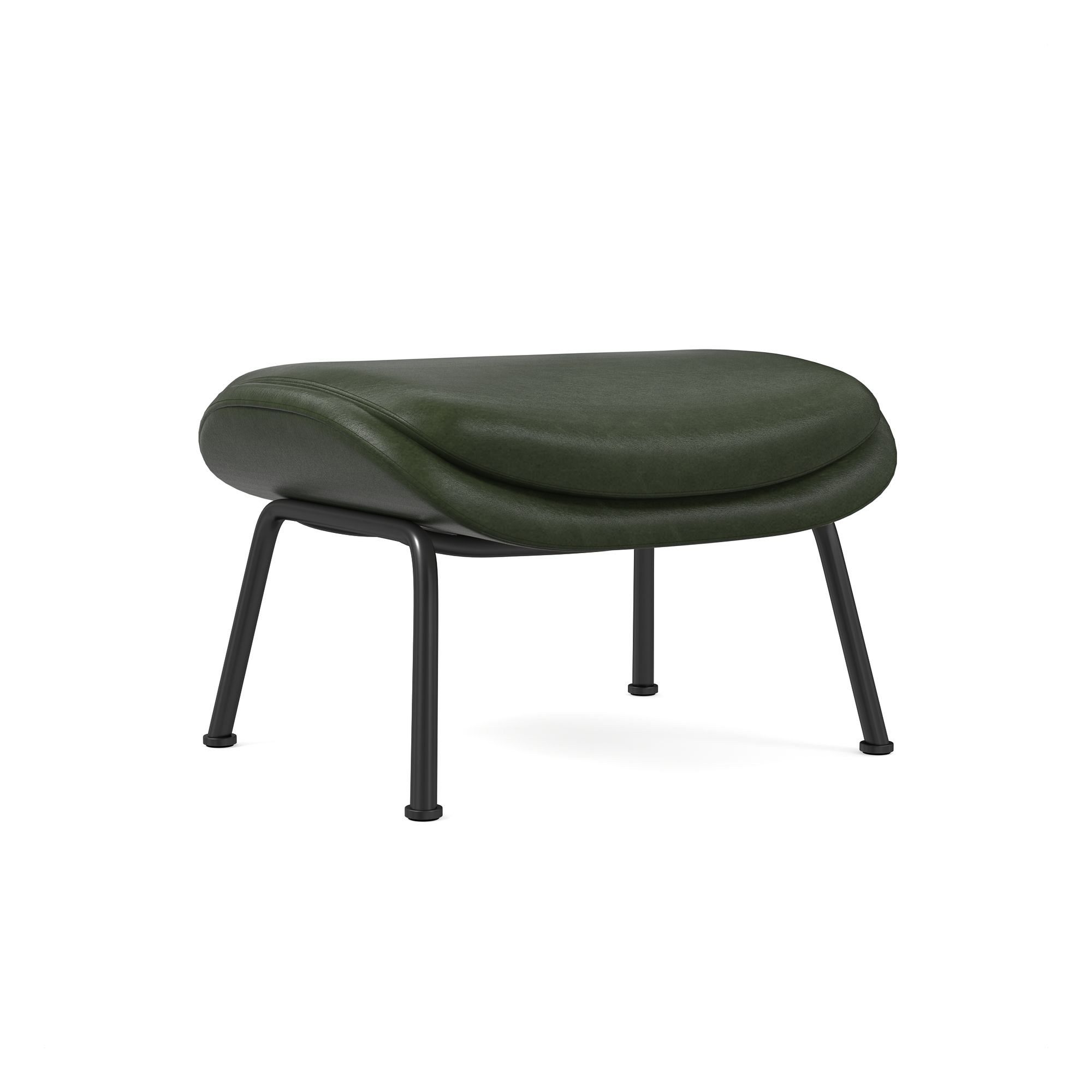 Fillmore Mid-Century Leather Ottoman | West Elm